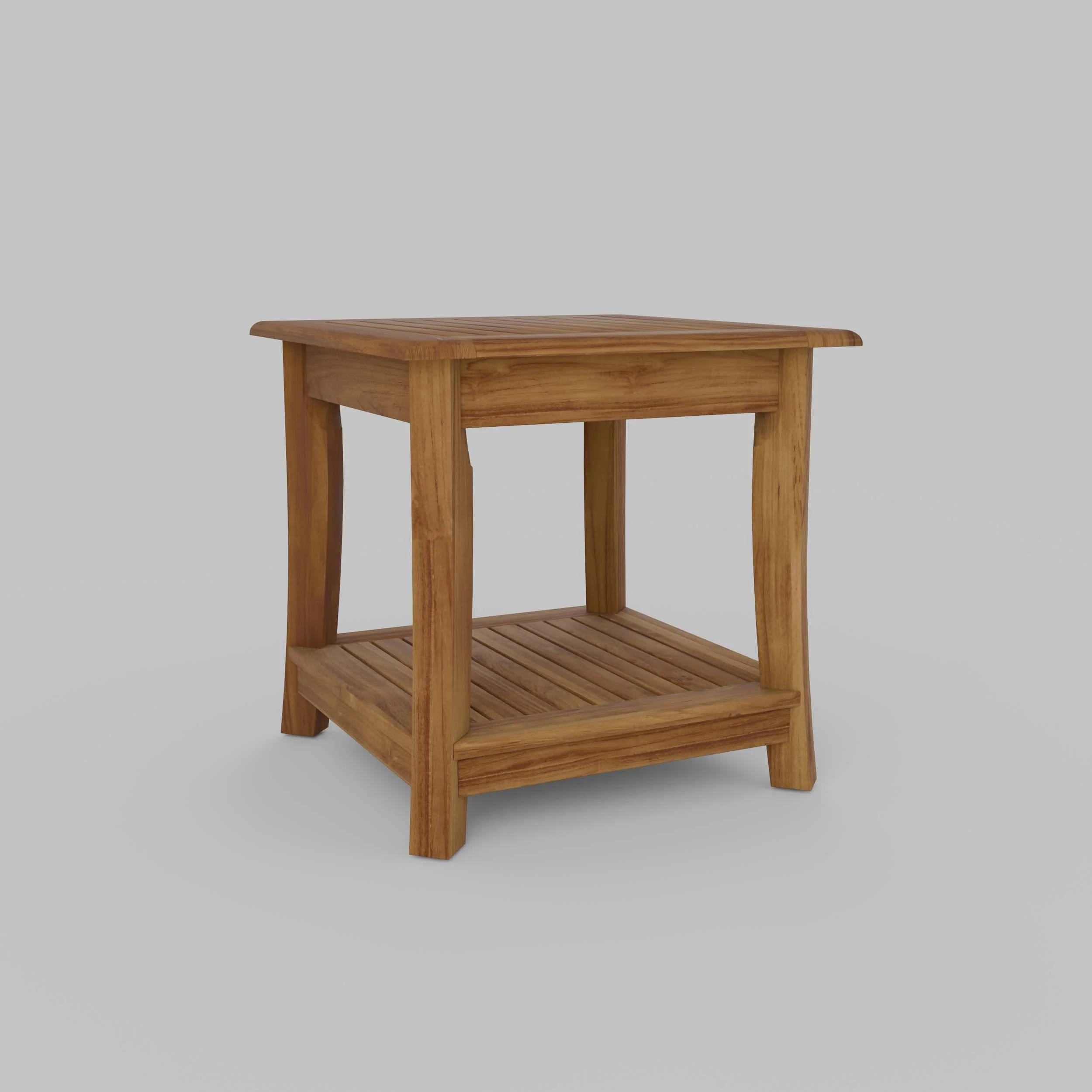 Mosko Teak Wood Outdoor Side Table with Shelf - Image 51