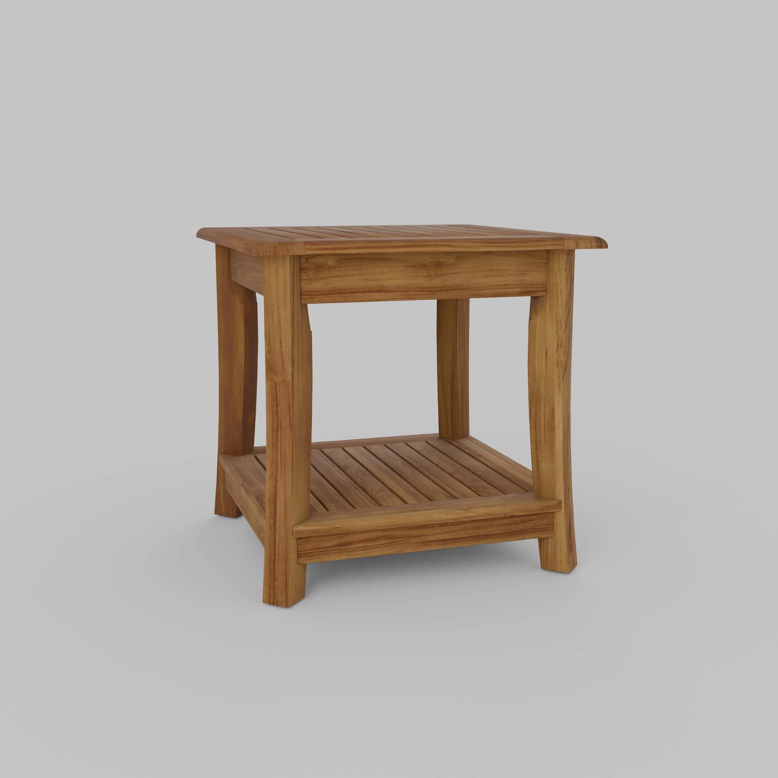 Mosko Teak Wood Outdoor Side Table with Shelf - Image 52