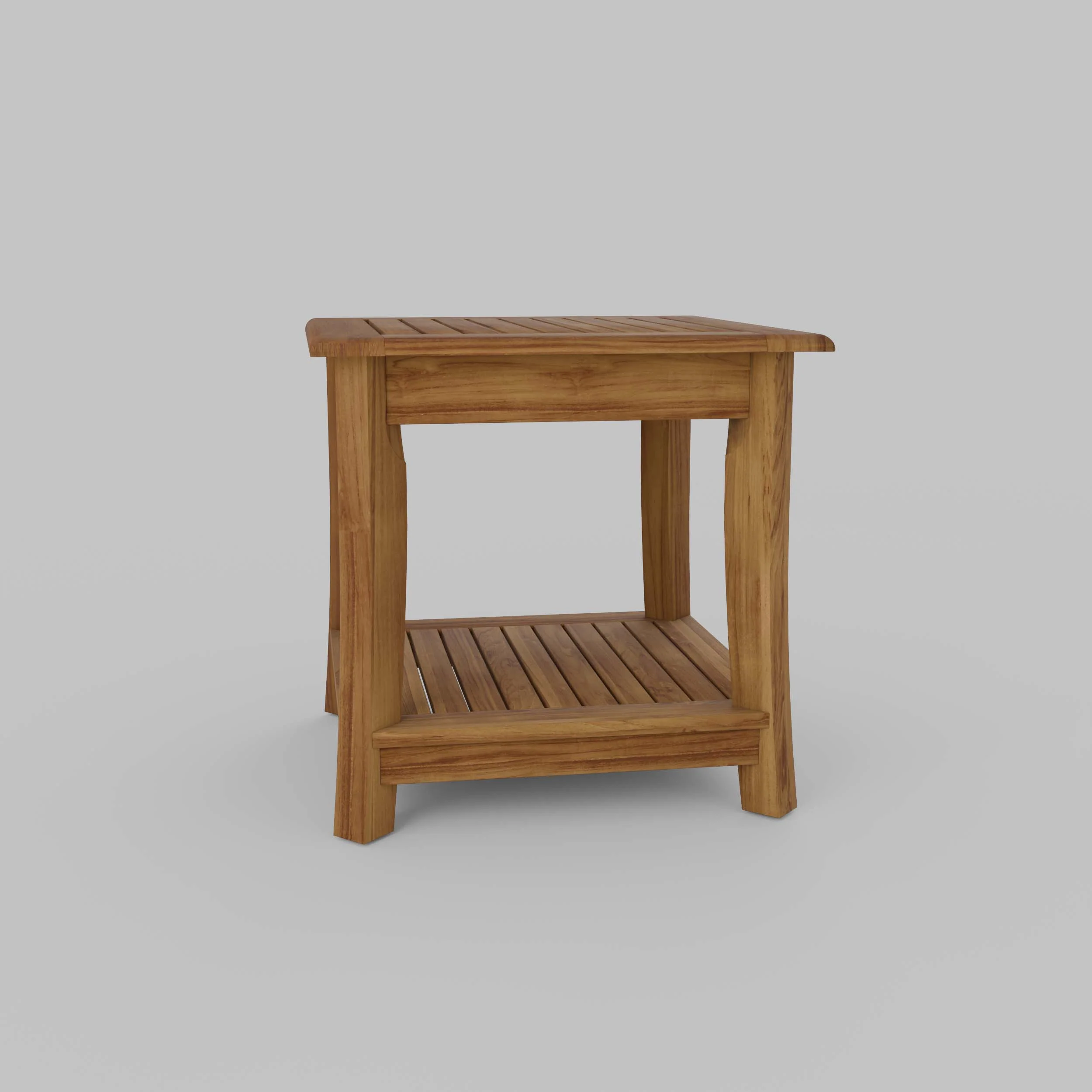 Mosko Teak Wood Outdoor Side Table with Shelf - Image 53