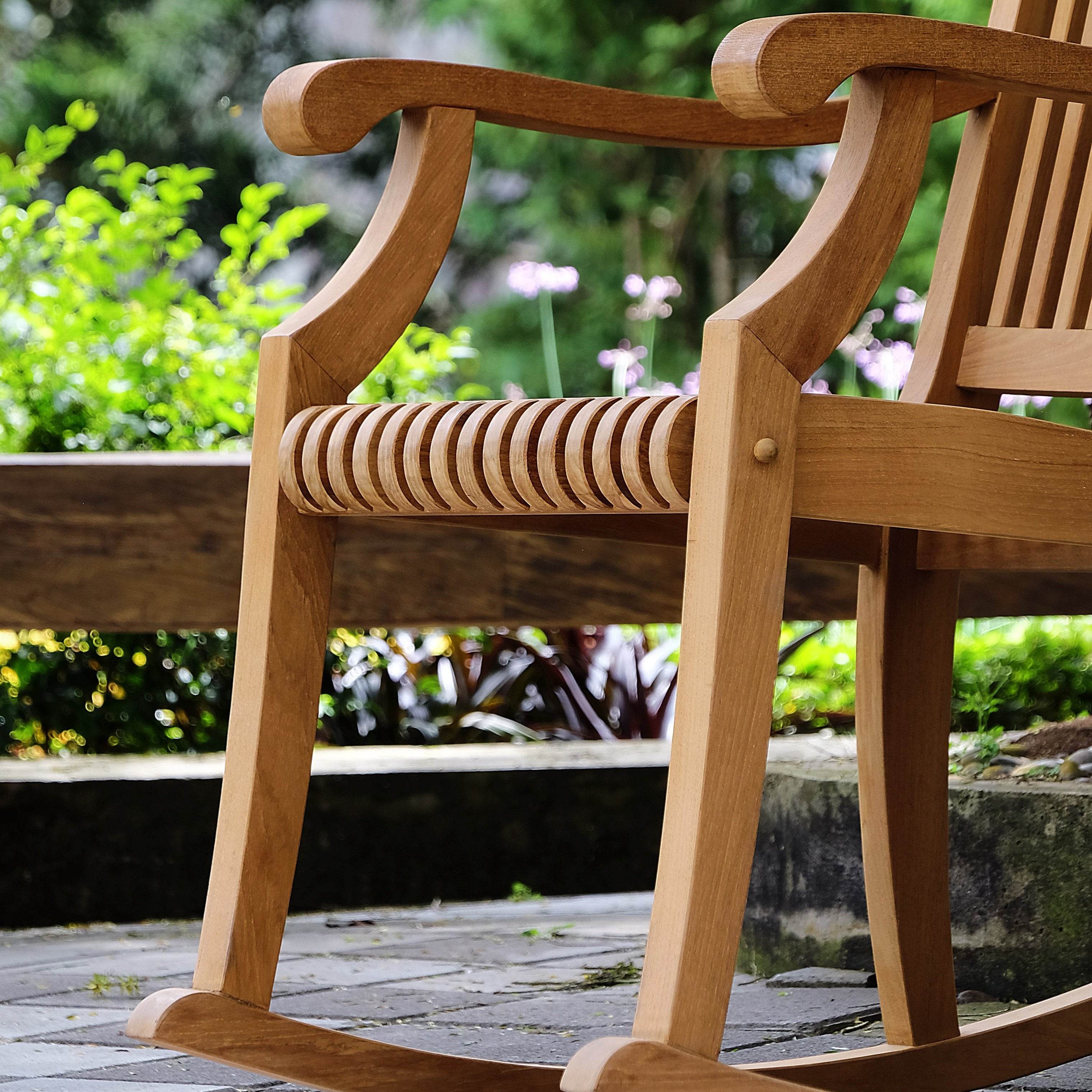 Mosko Teak Wood Porch Rocking Chair - Image 8