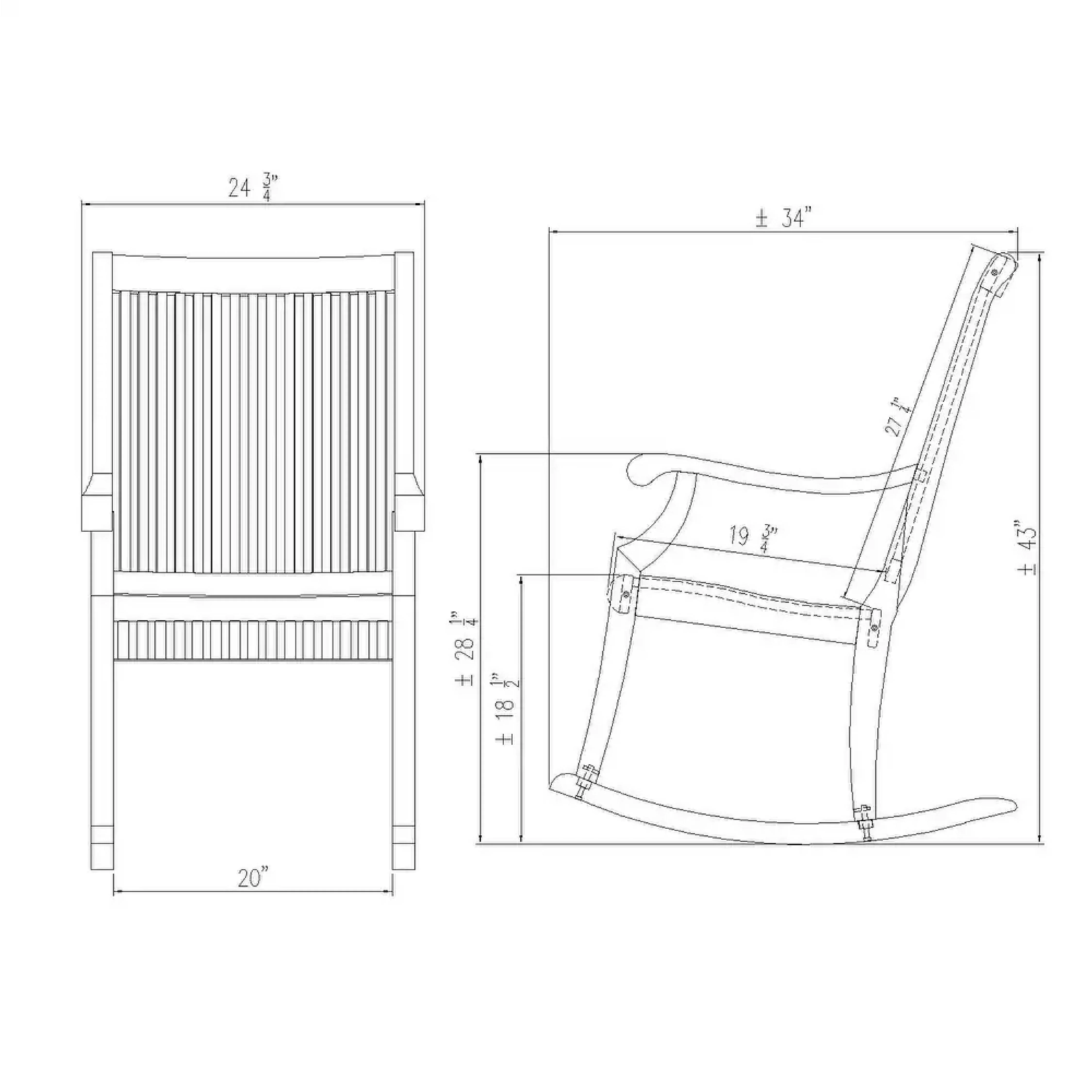 Mosko Teak Wood Porch Rocking Chair - Image 9