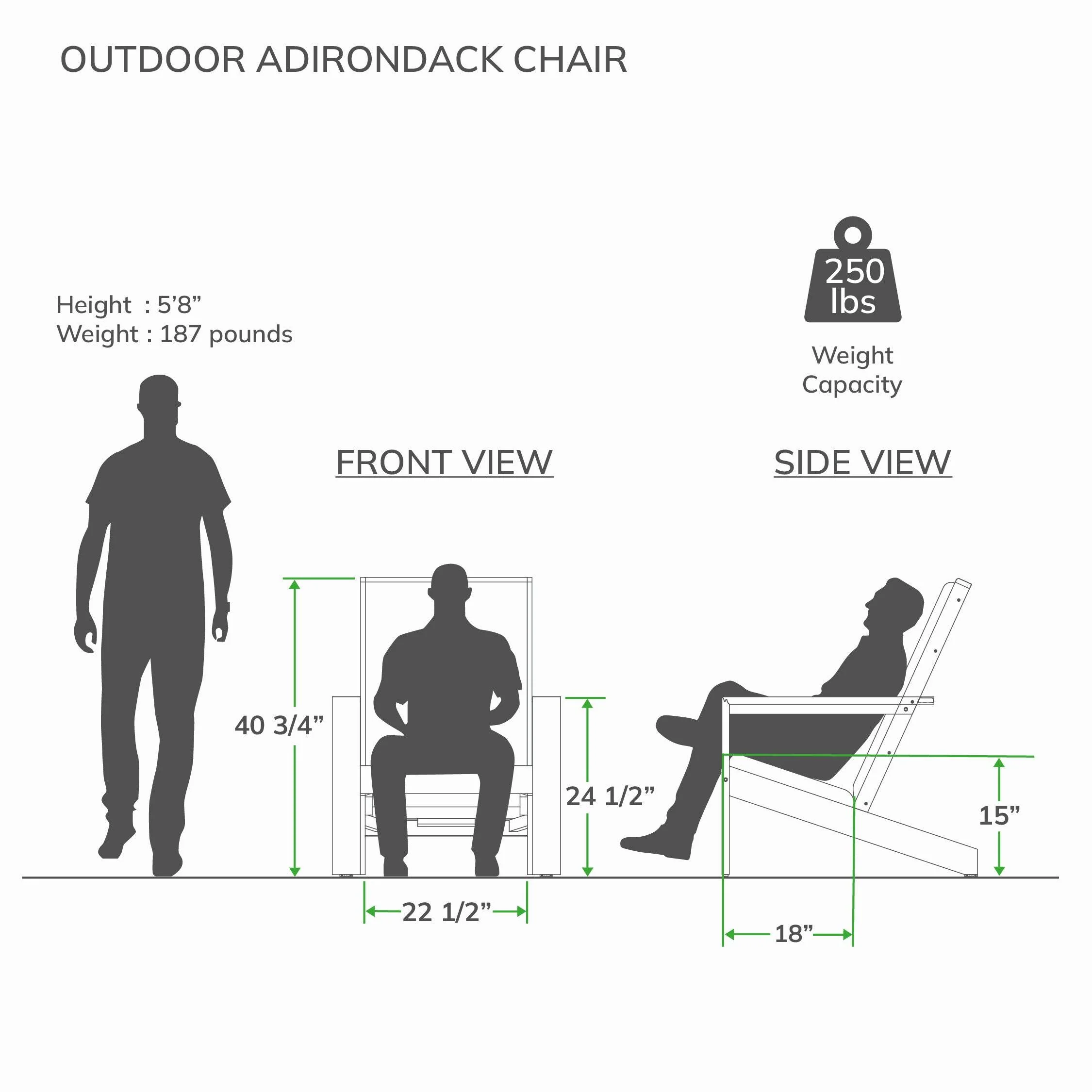 Napa Teak Wood Modern Adirondack Chair with Padded Seat - Image 15