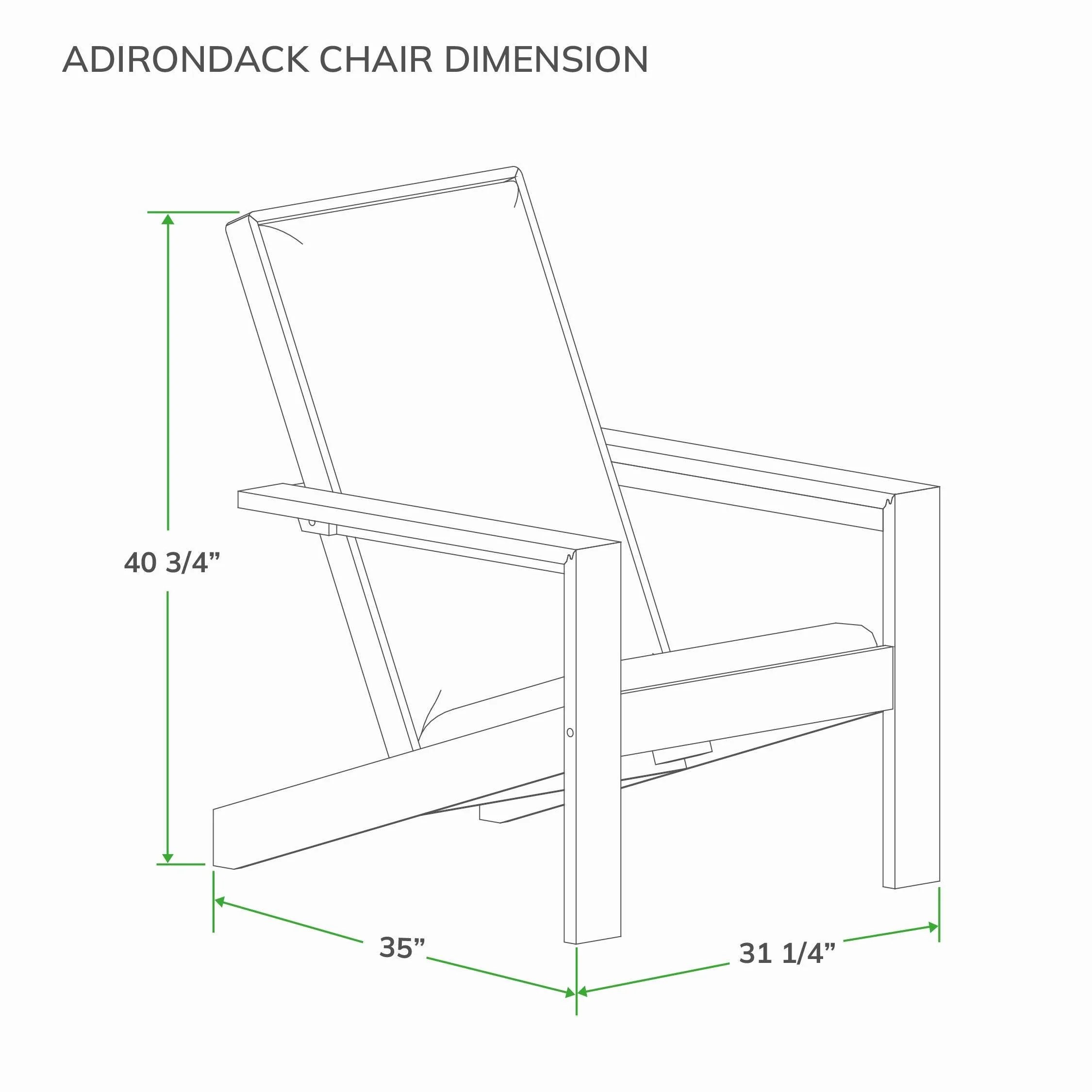 Napa Teak Wood Modern Adirondack Chair with Padded Seat - Image 16