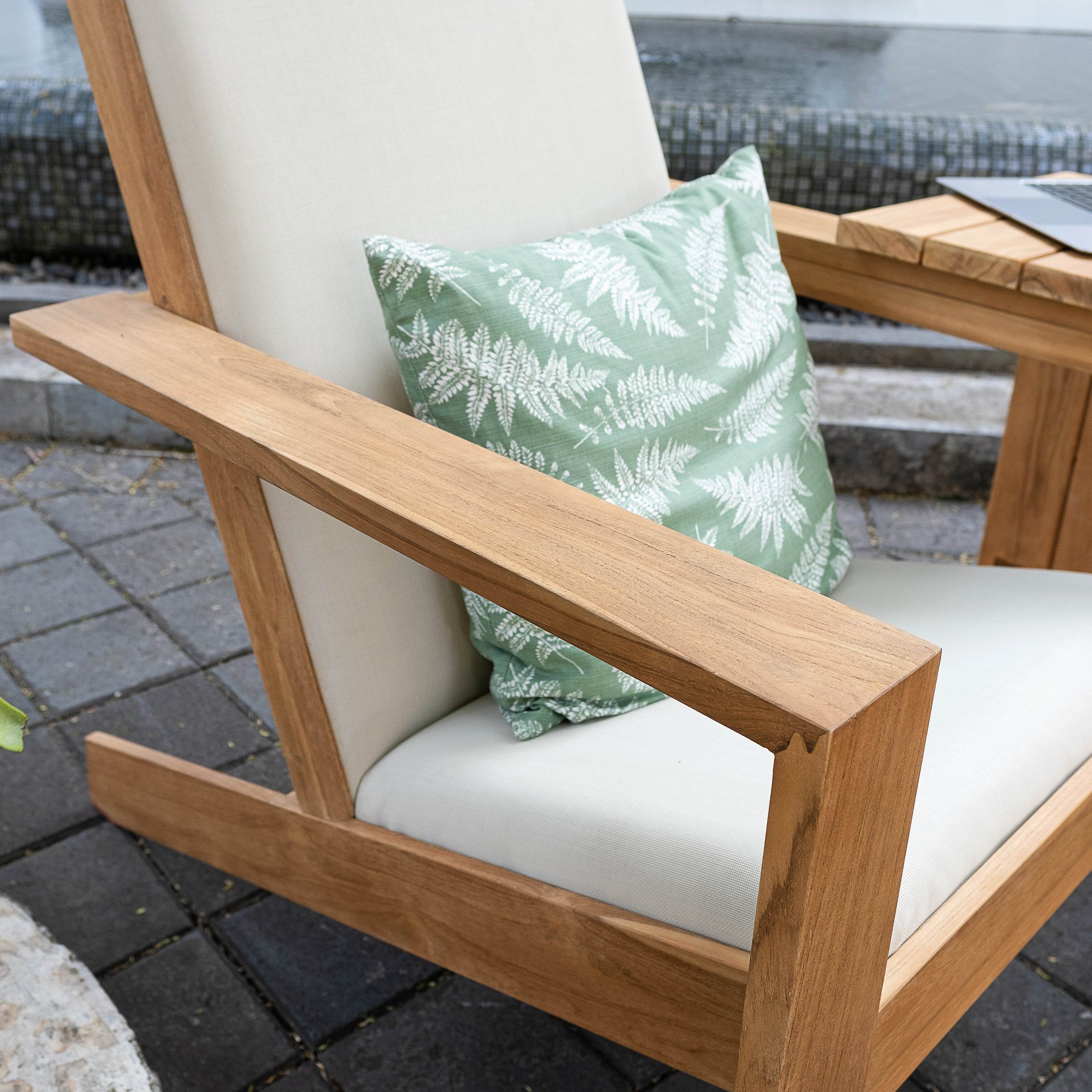 Napa Teak Wood Modern Adirondack Chair with Padded Seat - Image 13