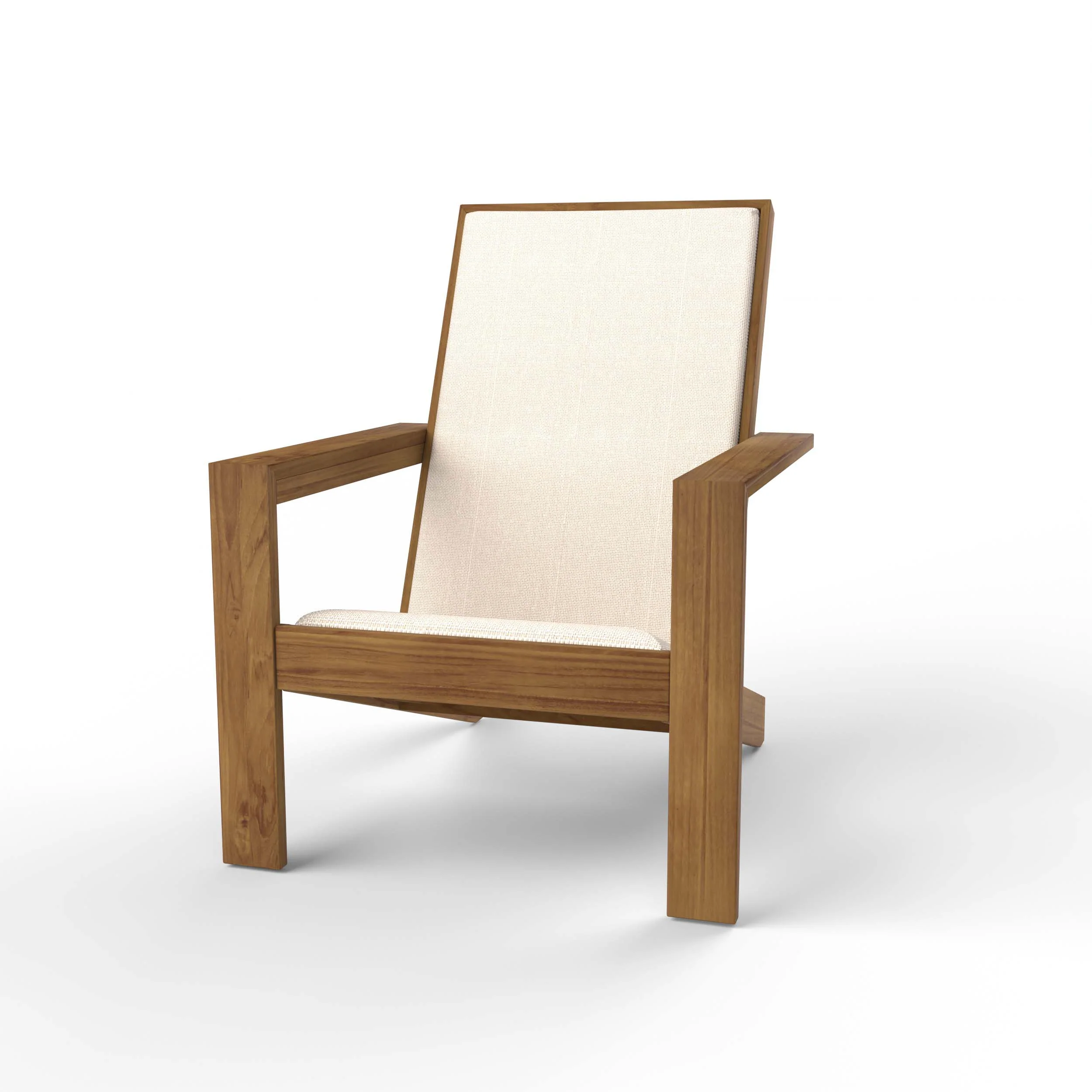 Napa Teak Wood Modern Adirondack Chair with Padded Seat - Image 21