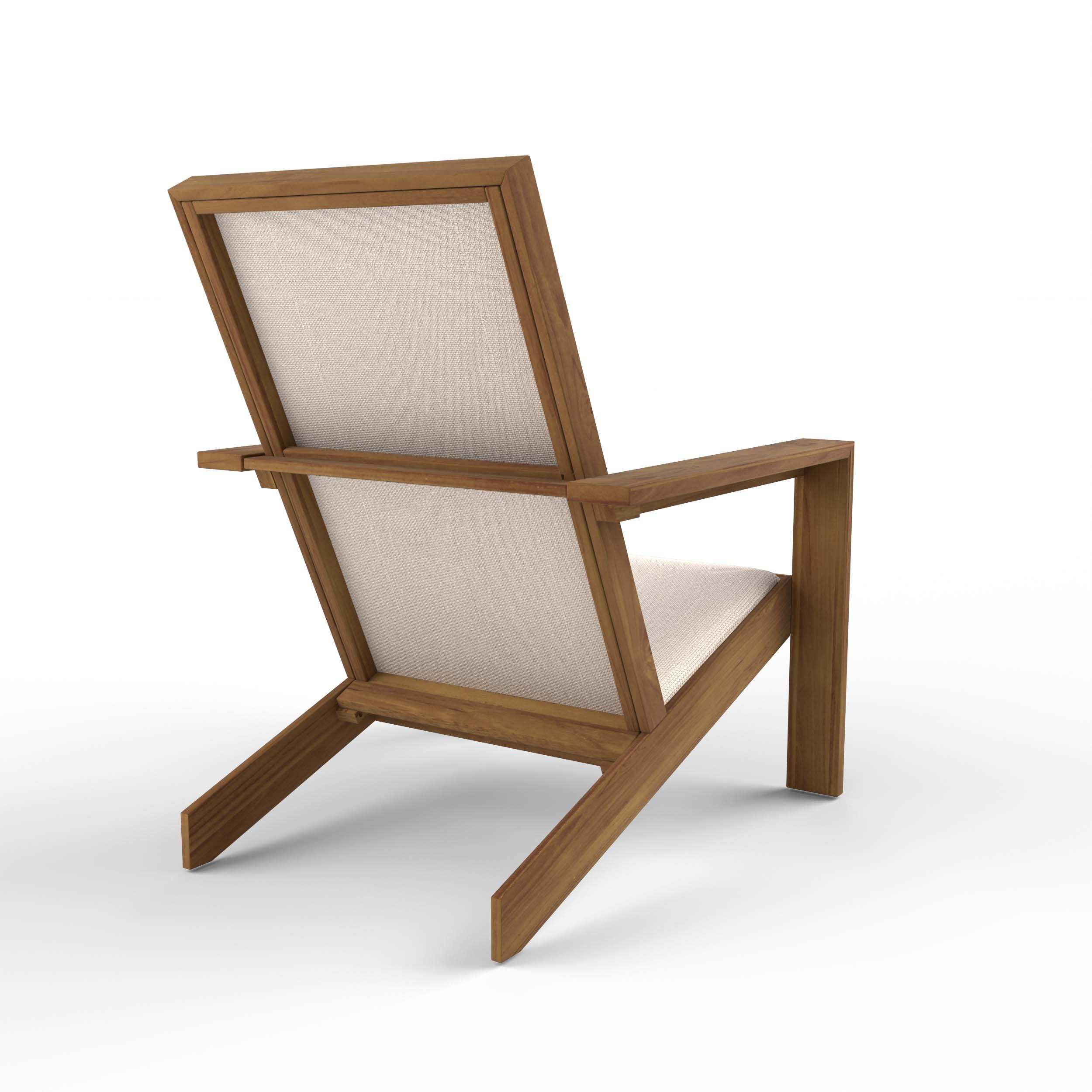 Napa Teak Wood Modern Adirondack Chair with Padded Seat - Image 43