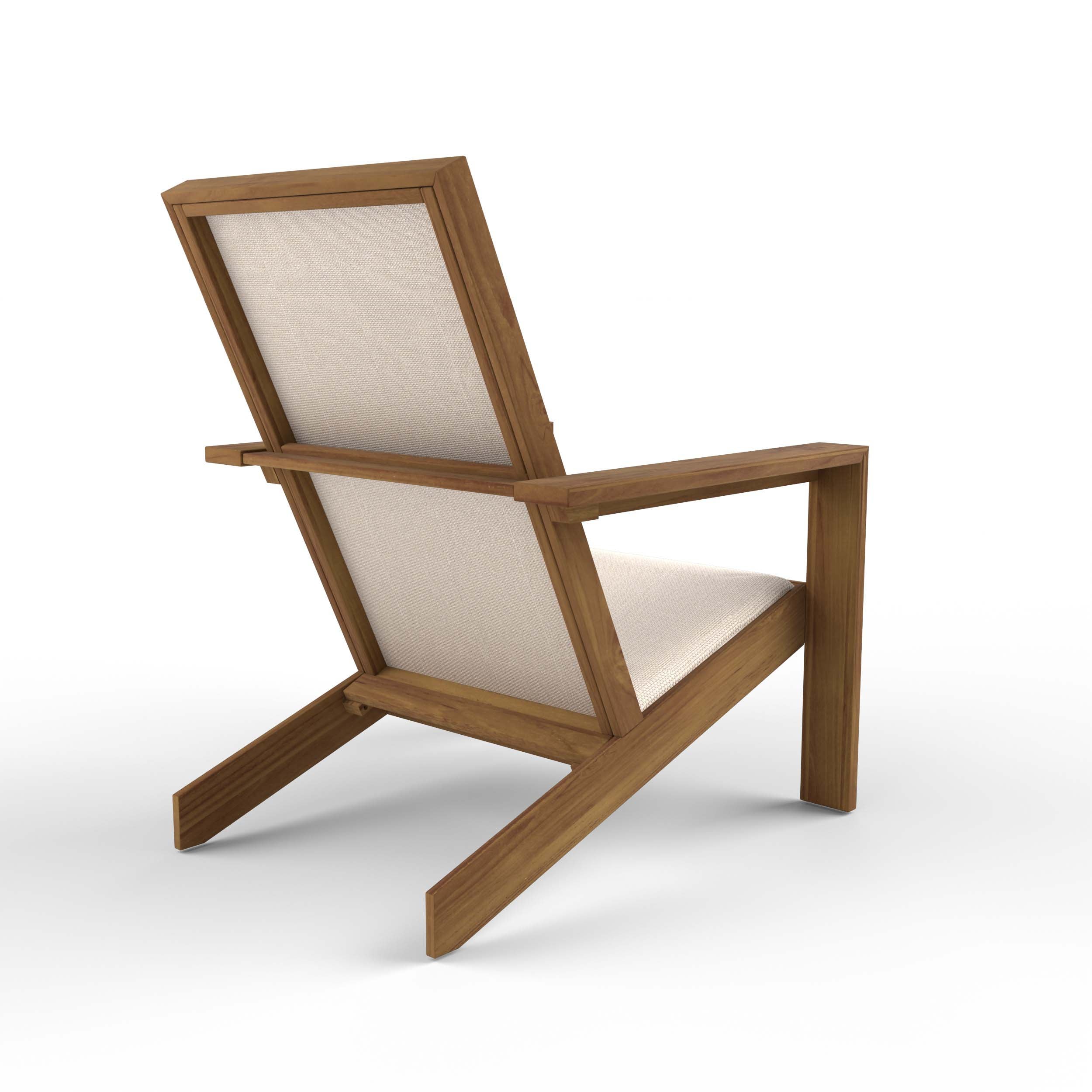 Napa Teak Wood Modern Adirondack Chair with Padded Seat - Image 44