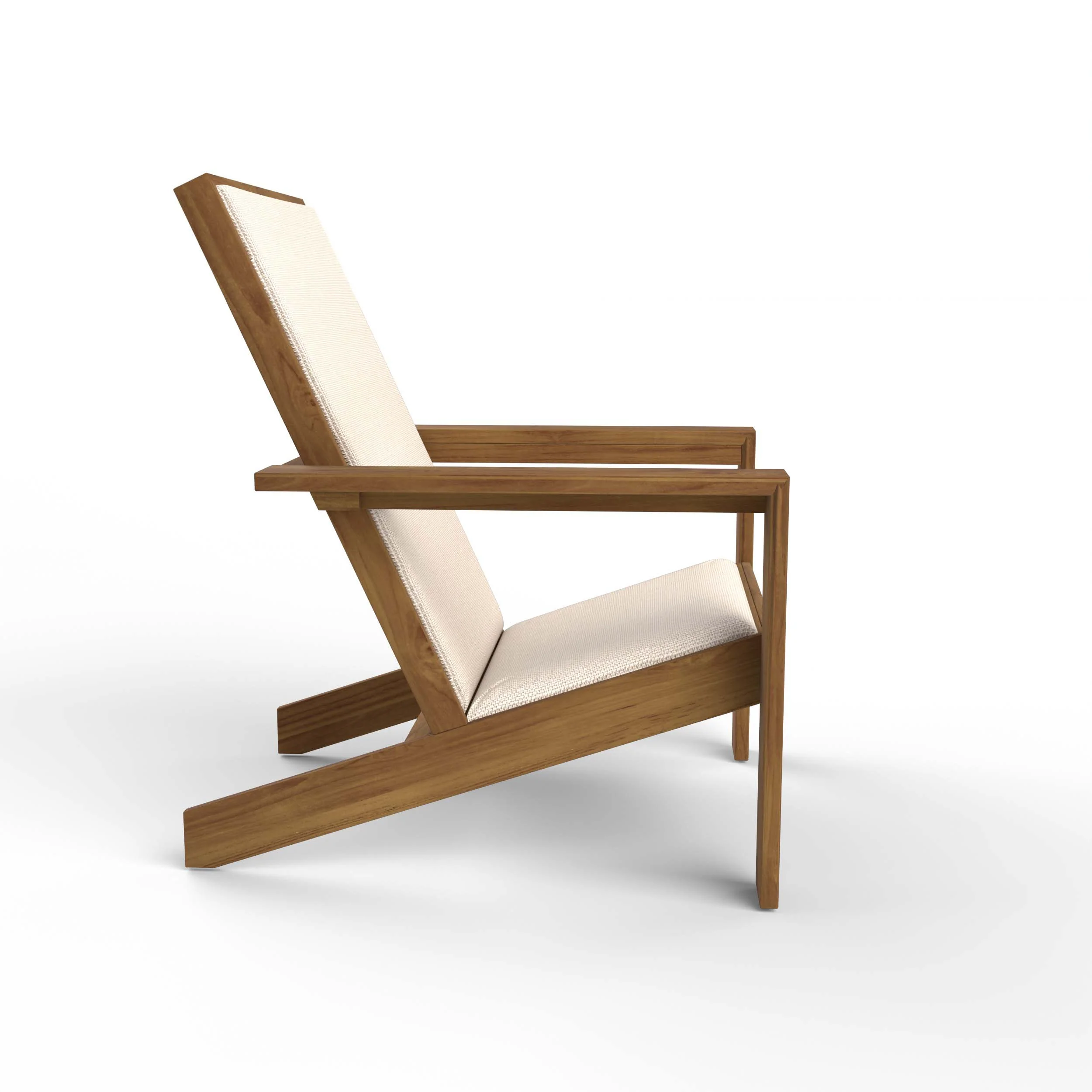 Napa Teak Wood Modern Adirondack Chair with Padded Seat - Image 50