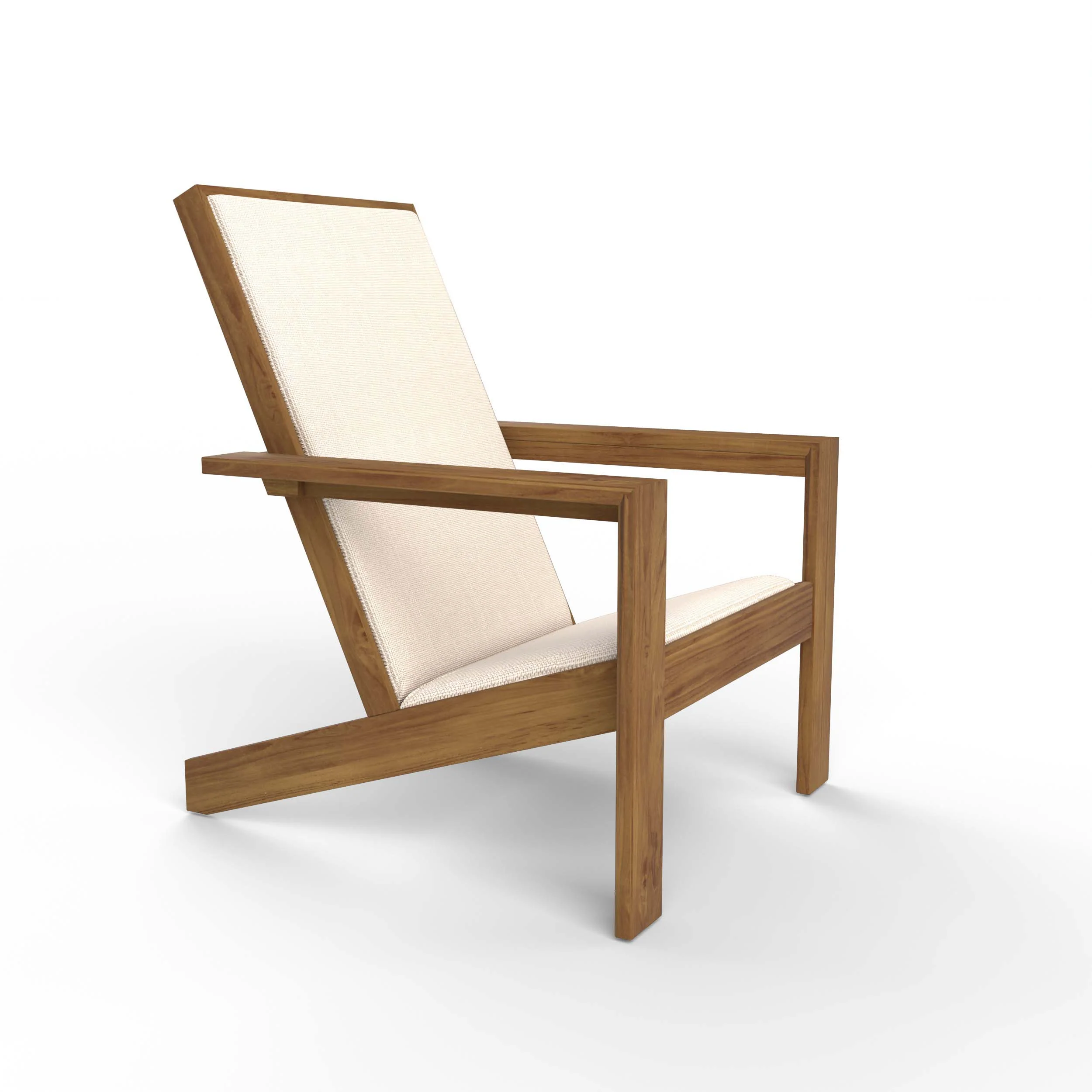 Napa Teak Wood Modern Adirondack Chair with Padded Seat - Image 53