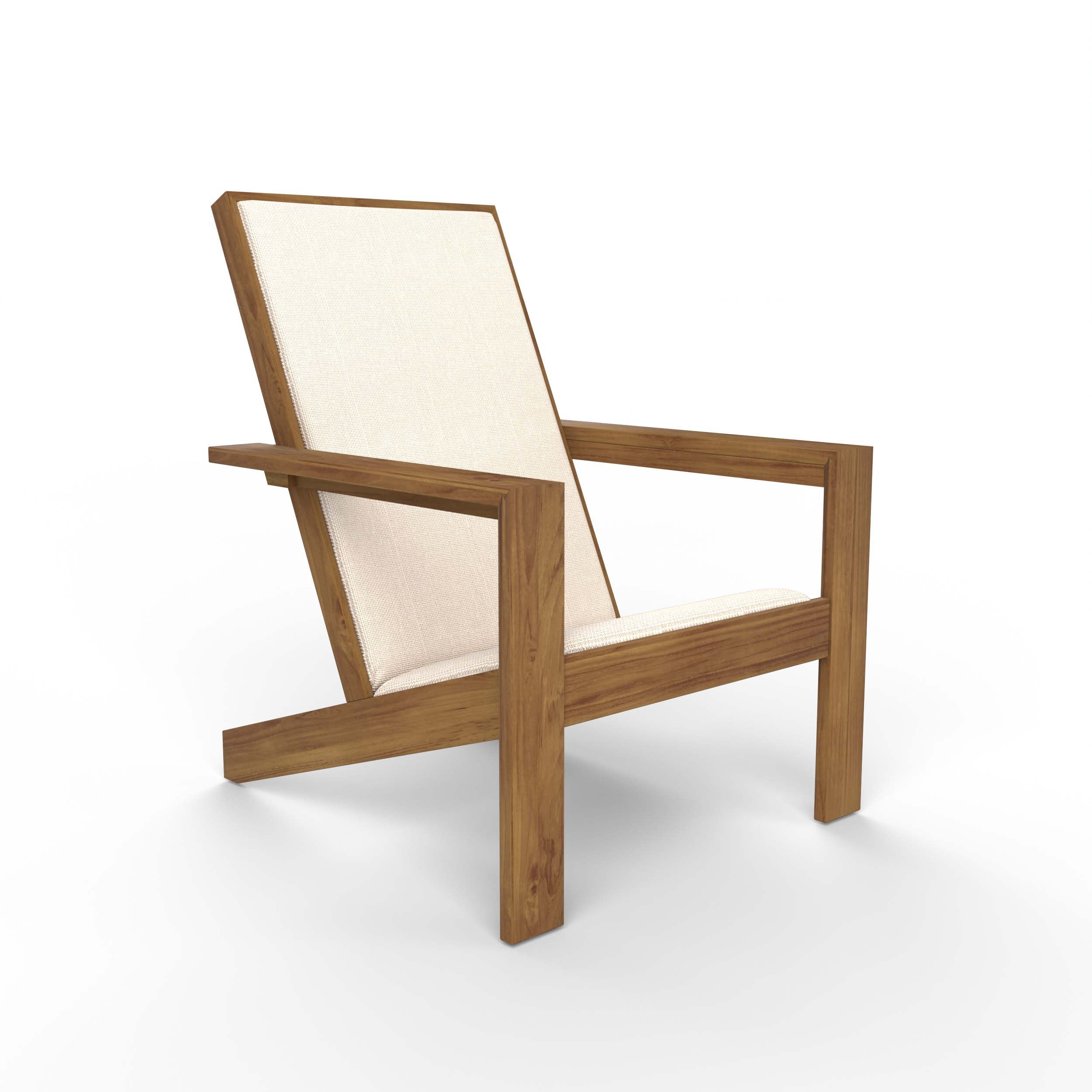 Napa Teak Wood Modern Adirondack Chair with Padded Seat - Image 55