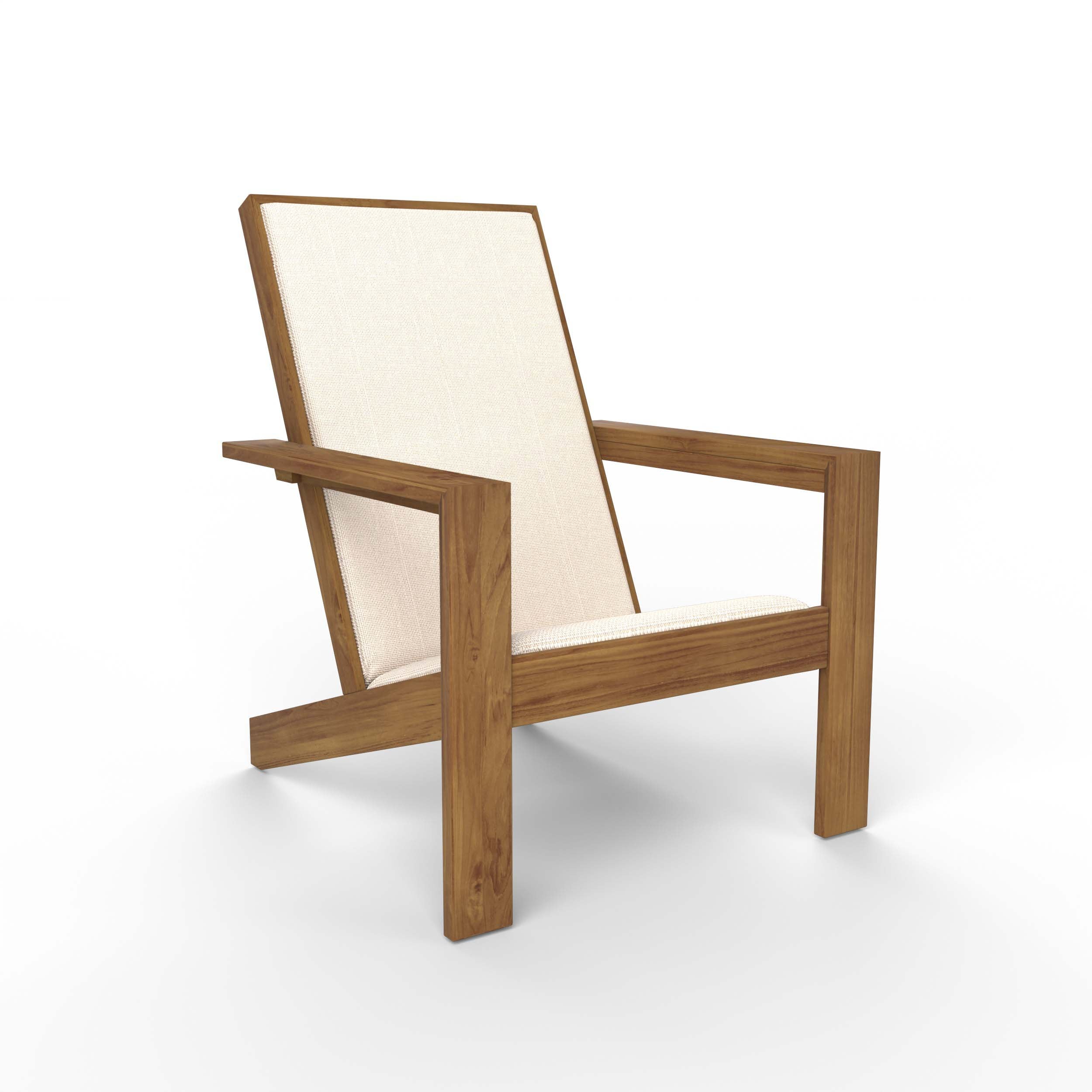 Napa Teak Wood Modern Adirondack Chair with Padded Seat - Image 56