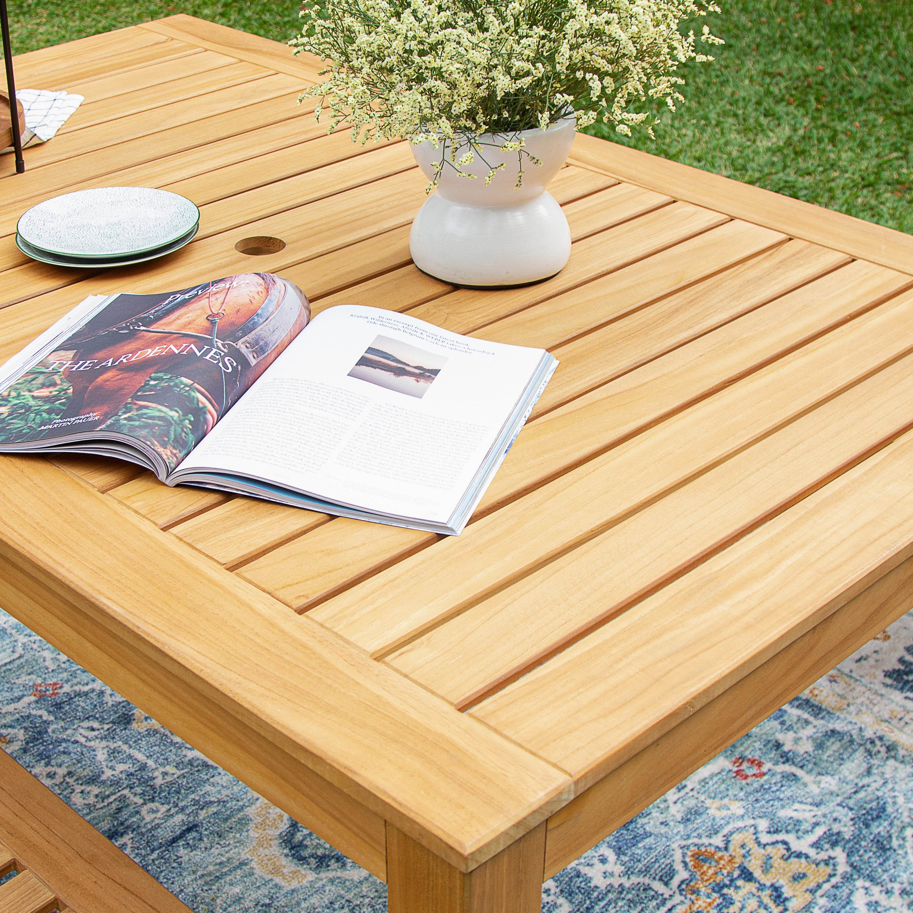 Napa Teak Wood Outdoor Dining Table - Image 5