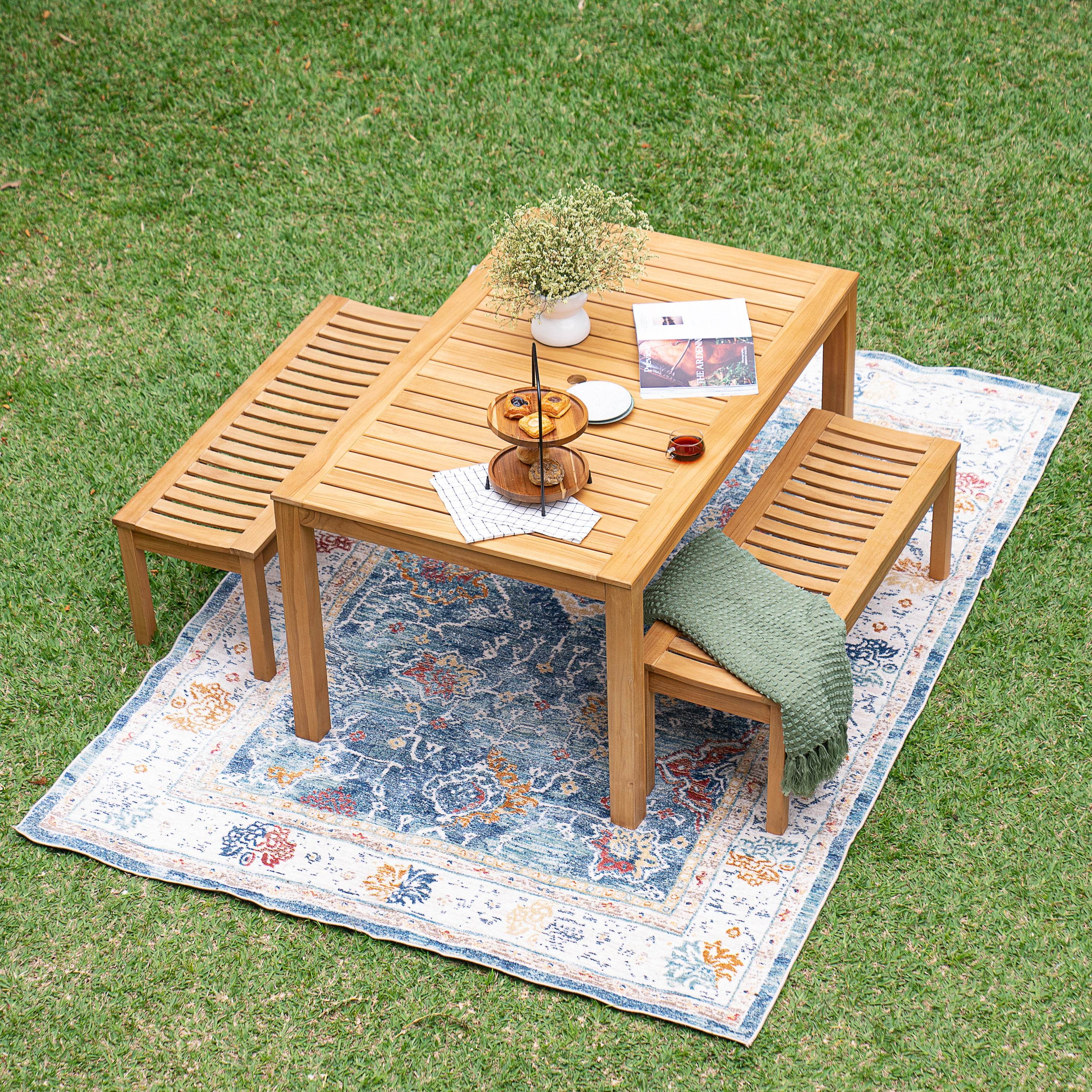 Napa Teak Wood Outdoor Dining Table - Image 7