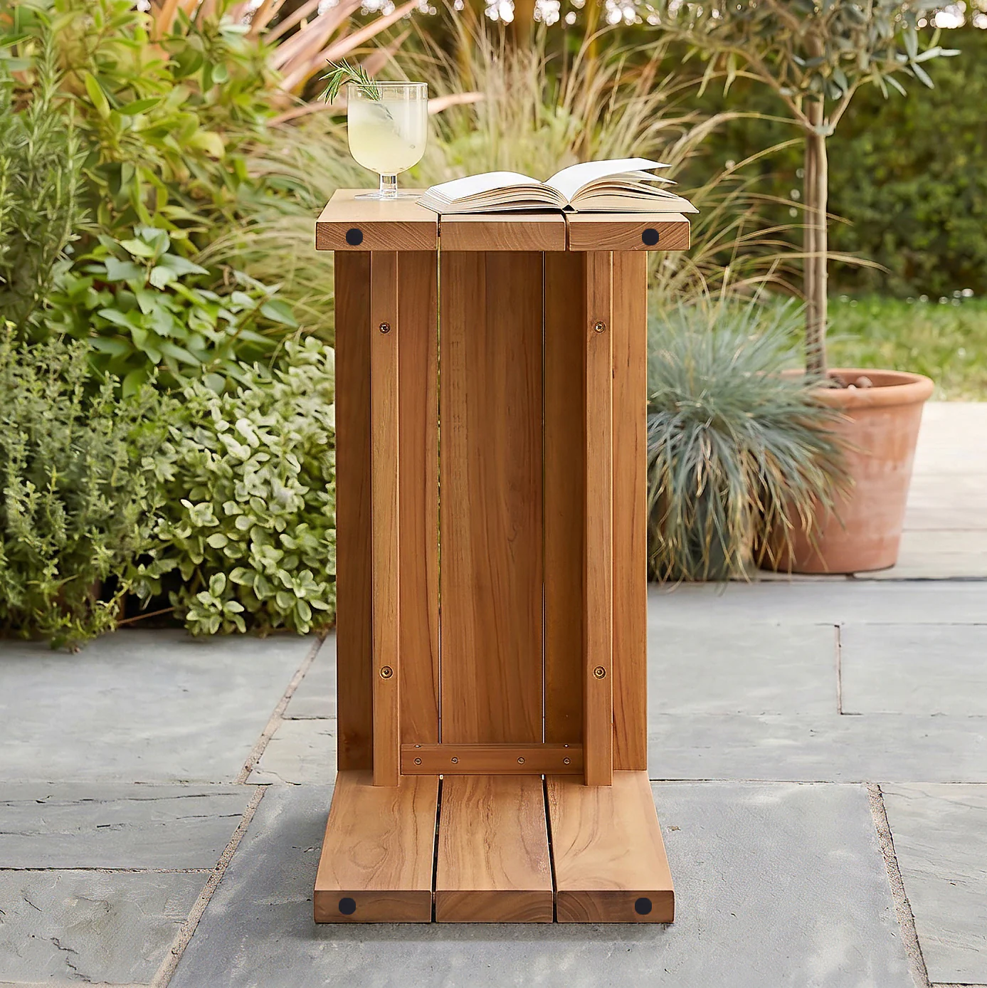 Napa Teak Wood Outdoor Side Table - Image 3