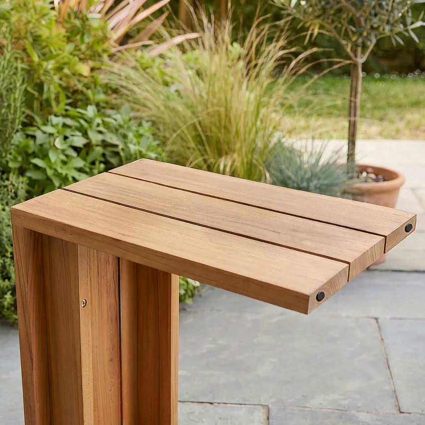 Napa Teak Wood Outdoor Side Table - Image 4