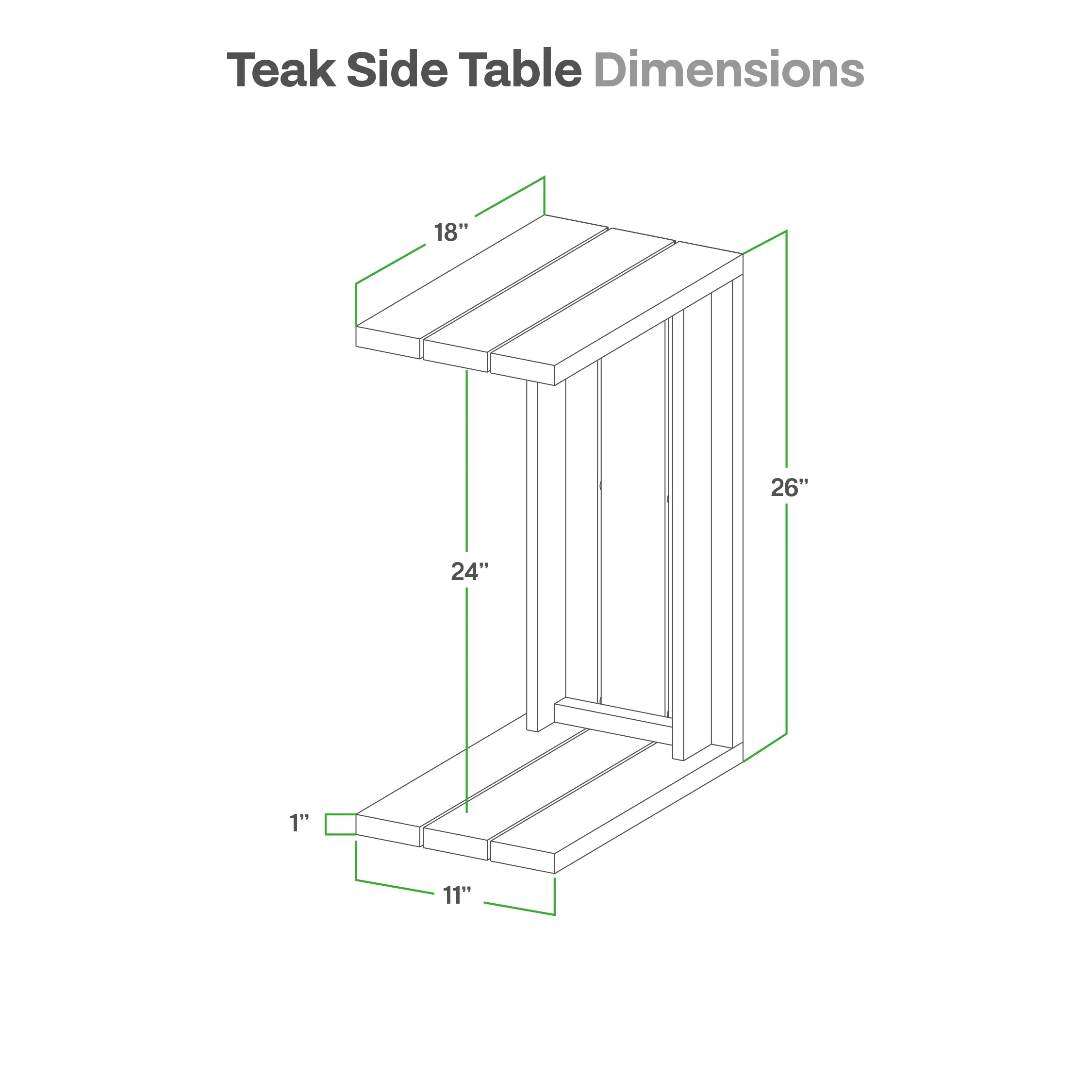 Napa Teak Wood Outdoor Side Table - Image 8