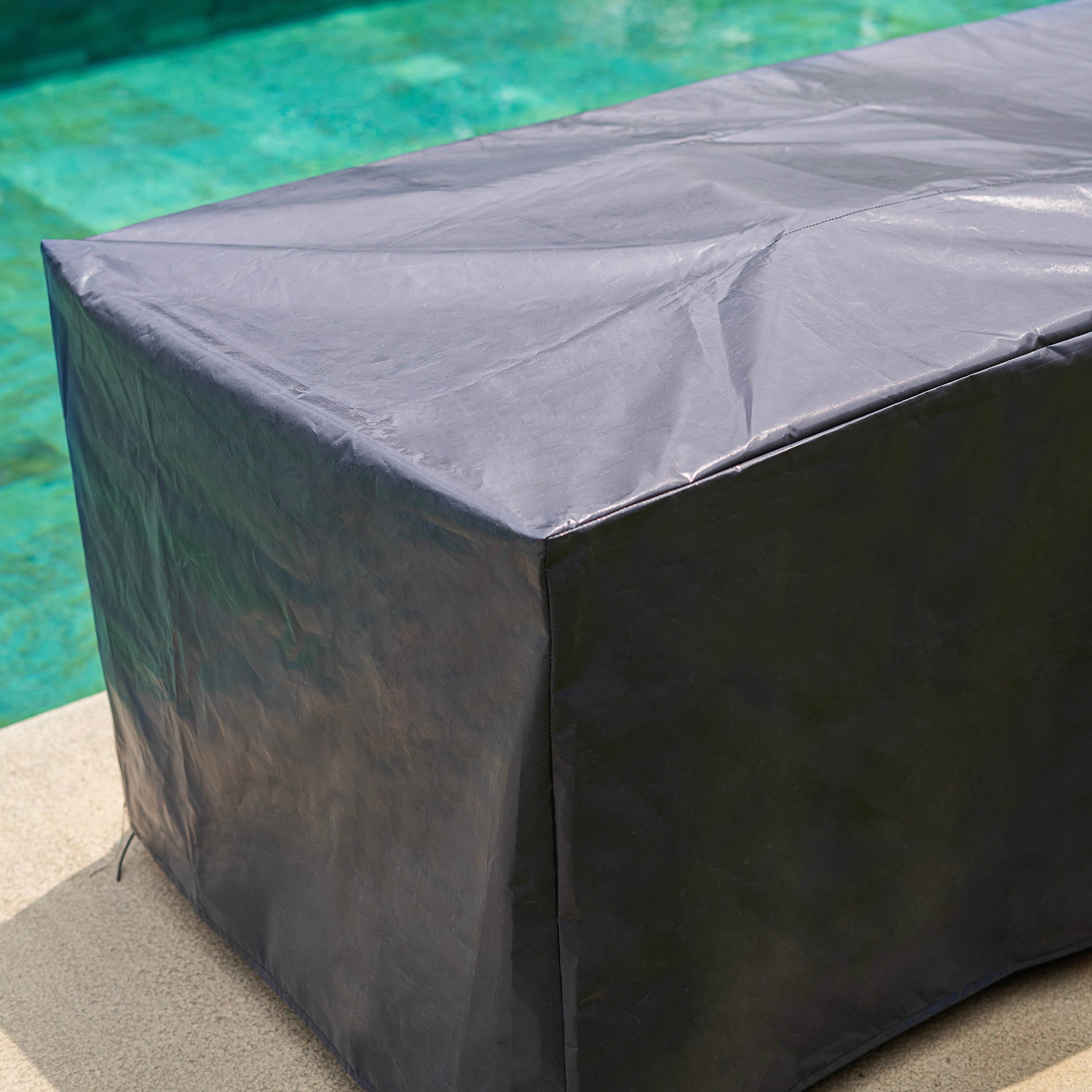 Napa Teak Wood Outdoor Storage Deck Box with Patio Furniture Cover - Image 8