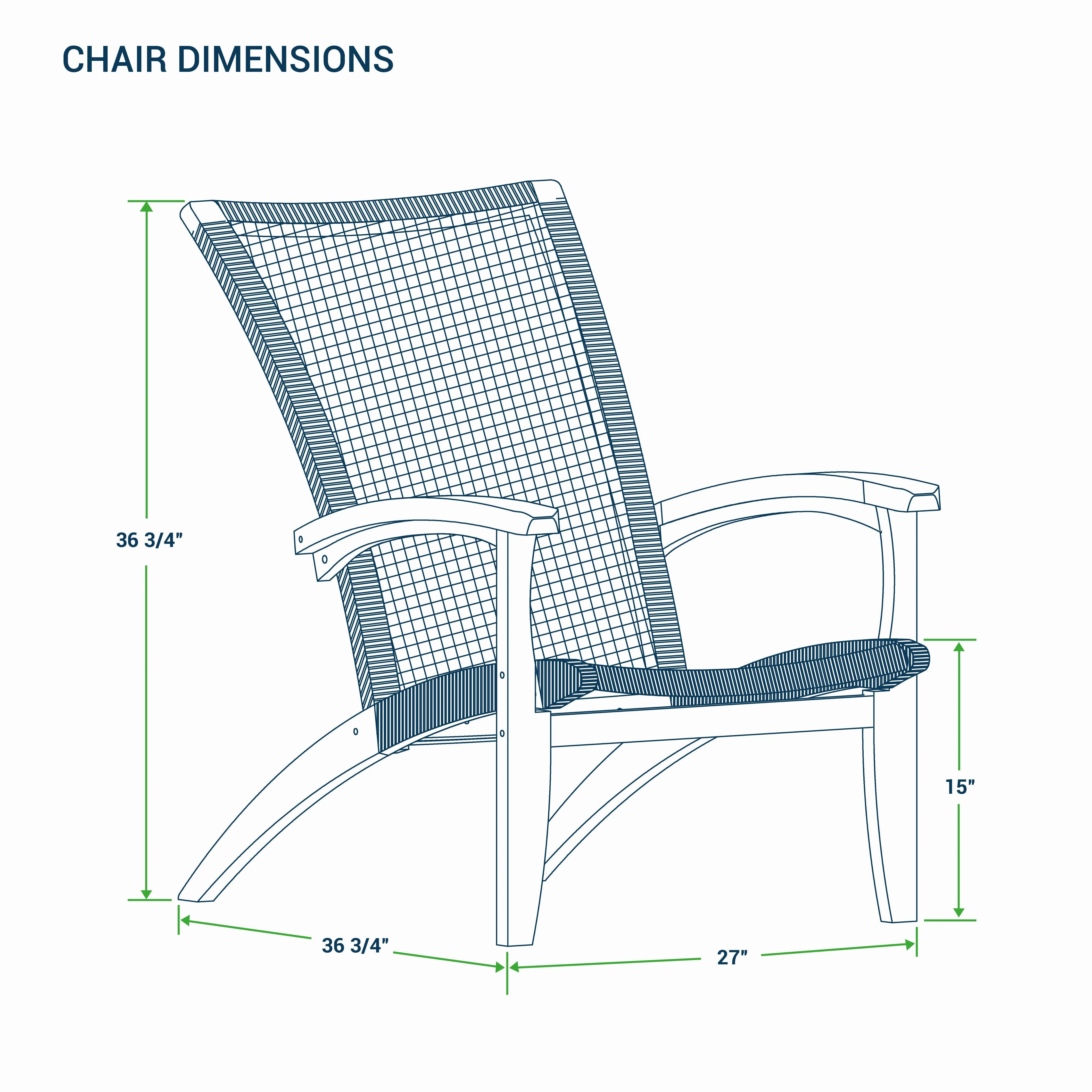 Nassau Teak Wood 3 Piece Patio Conversation Set - Image 10