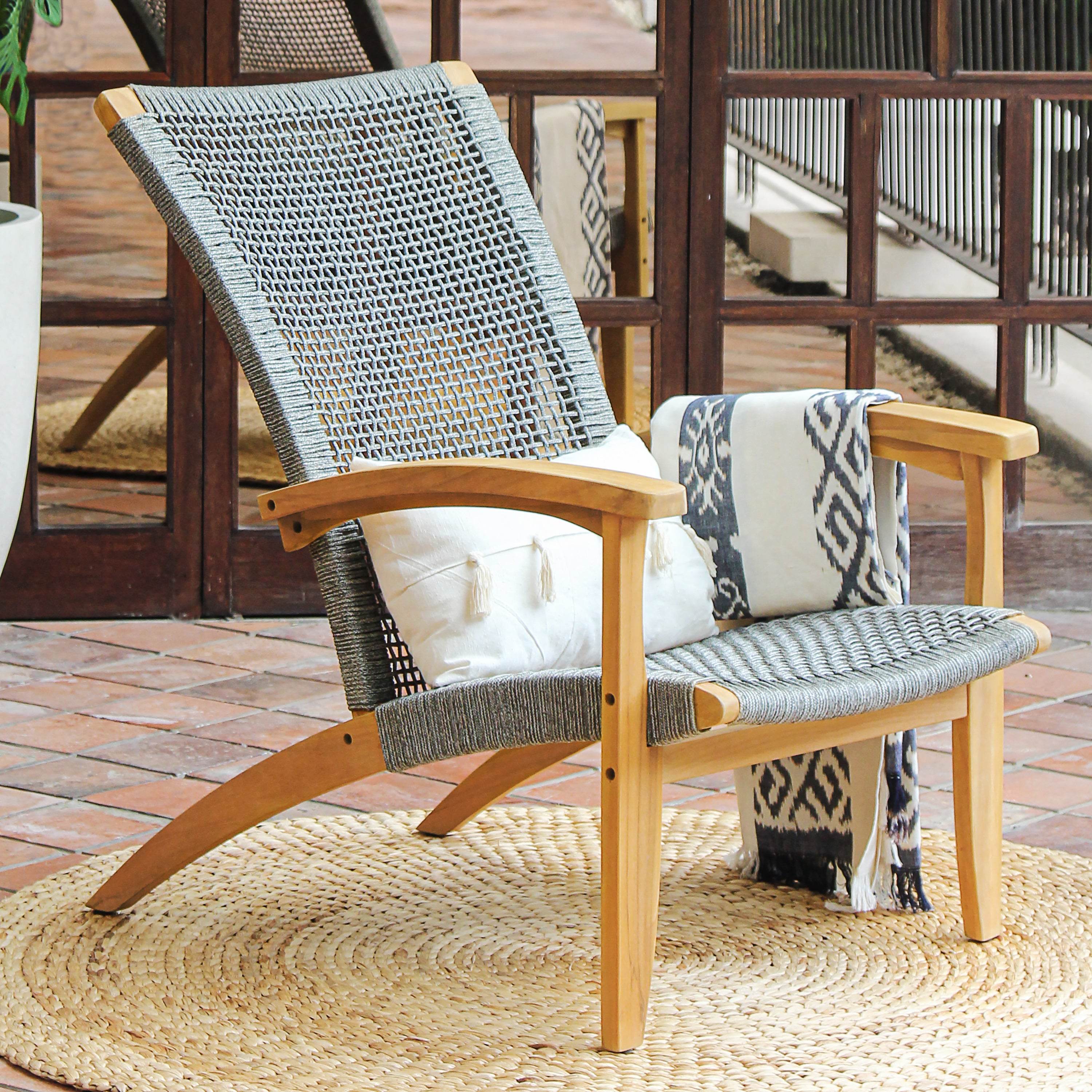 Nassau Teak Wood Outdoor Lounge Chair - Image 3