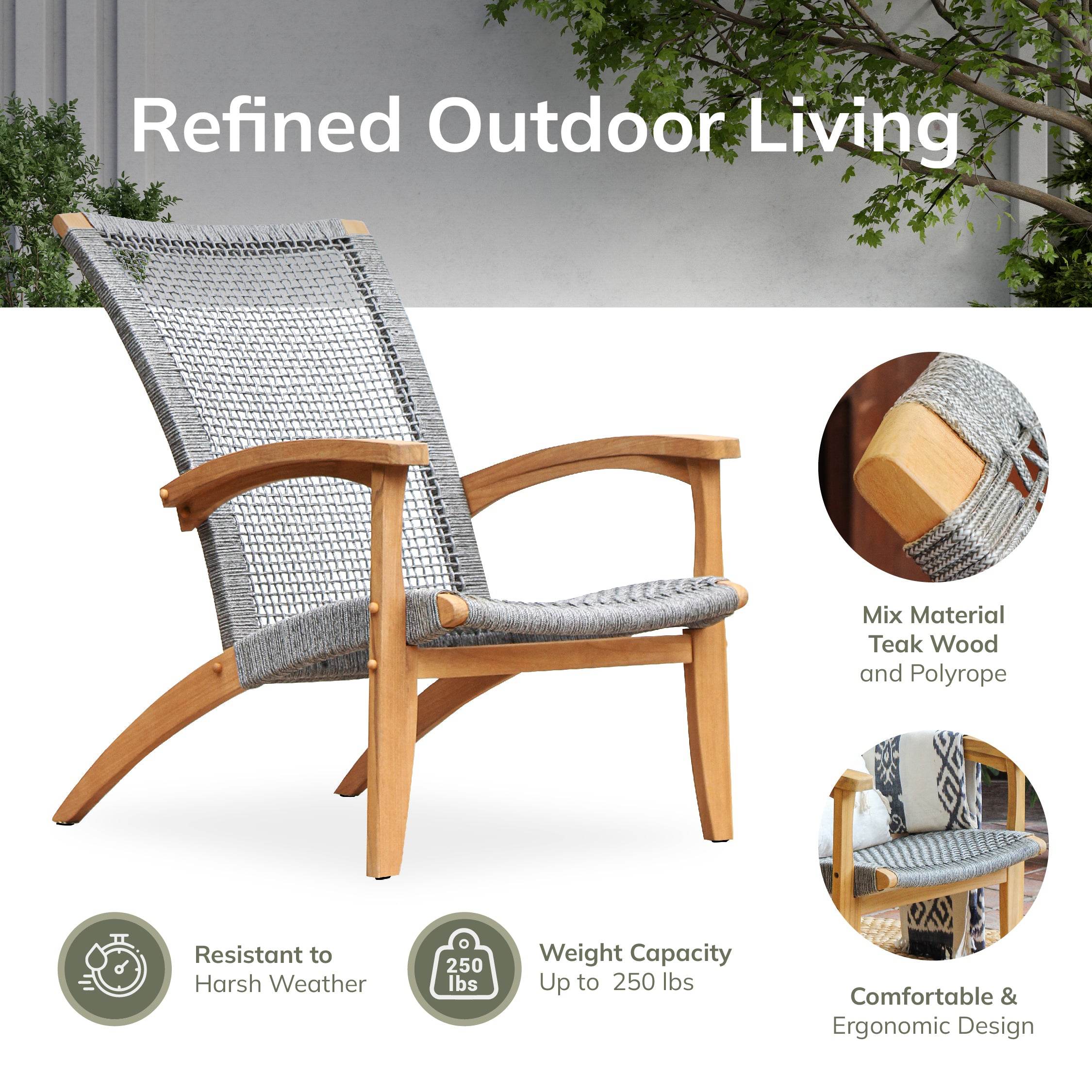 Nassau Teak Wood Outdoor Lounge Chair - Image 5