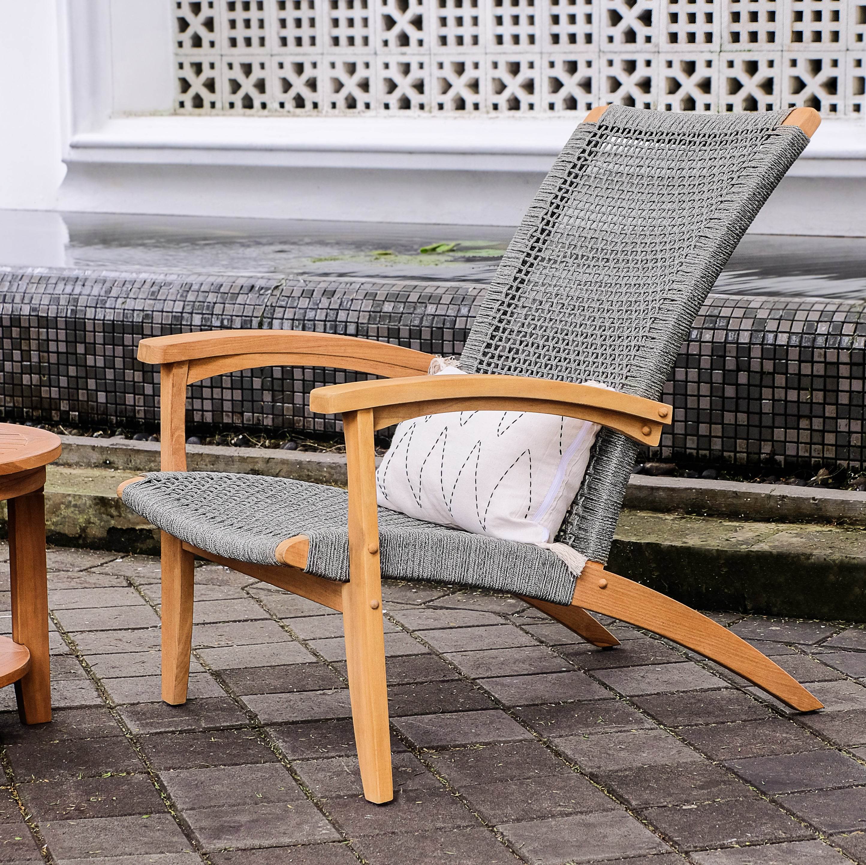Nassau Teak Wood Outdoor Lounge Chair - Image 6