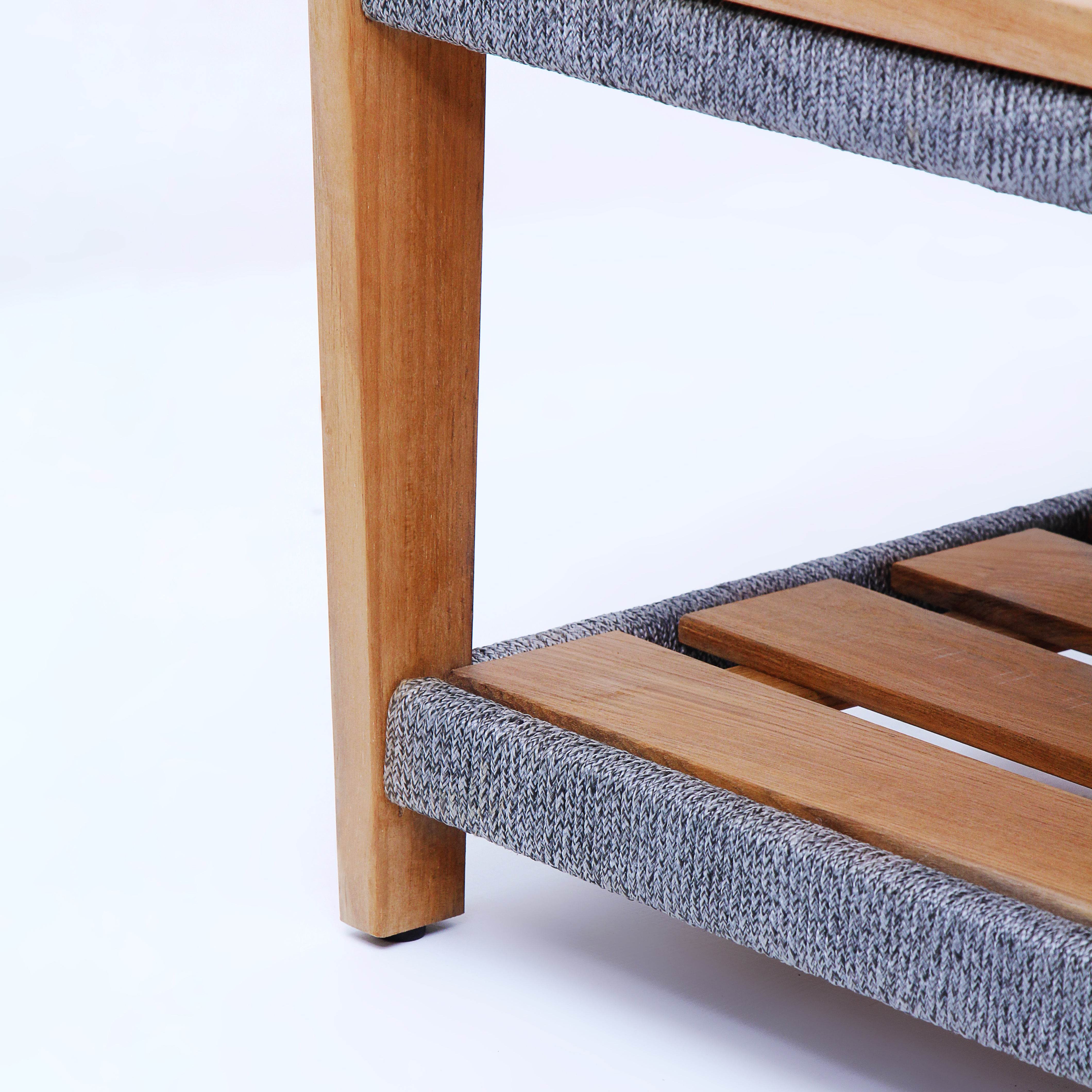 Nassau Teak Wood Patio Coffee Table with Shelf - Image 8