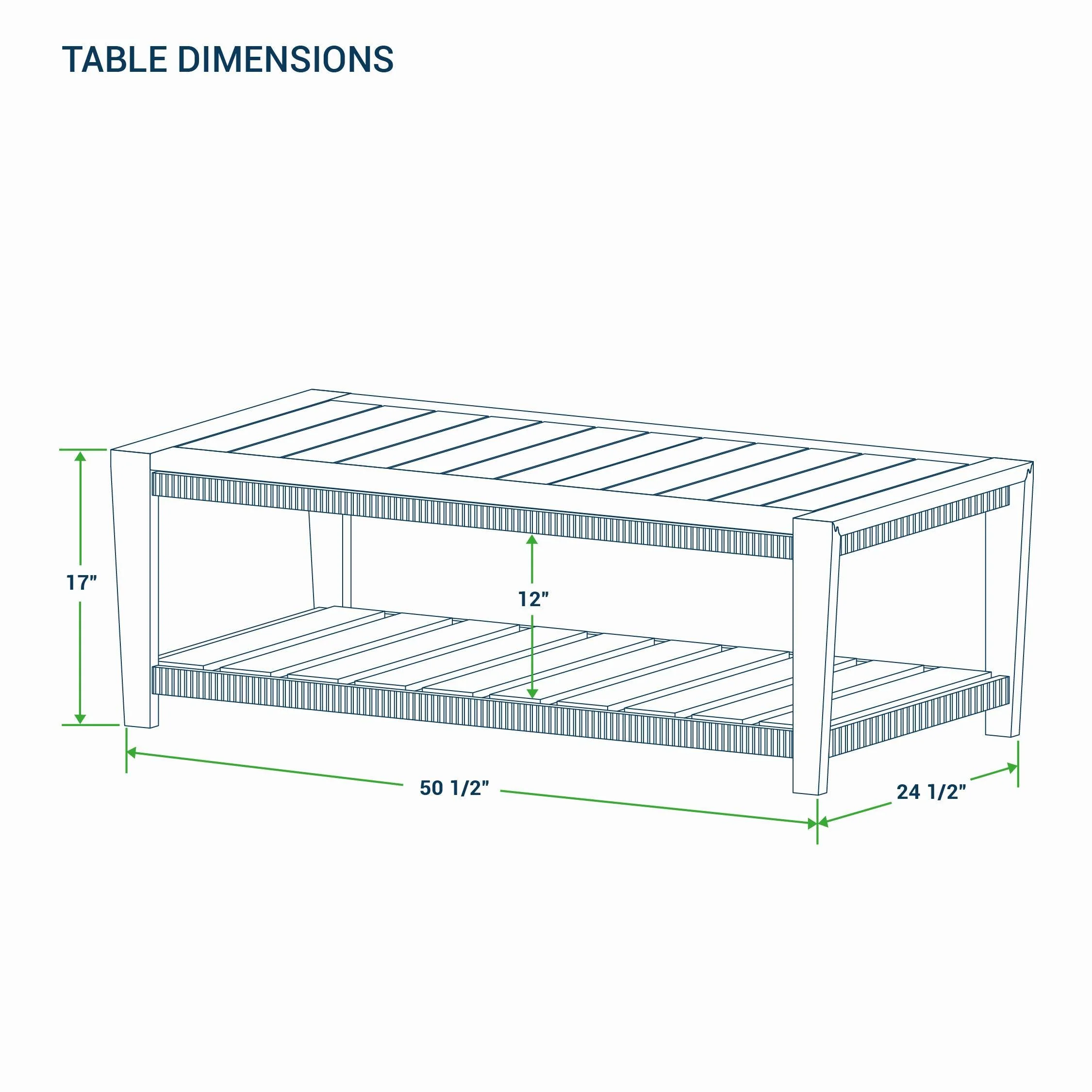 Nassau Teak Wood Patio Coffee Table with Shelf - Image 9