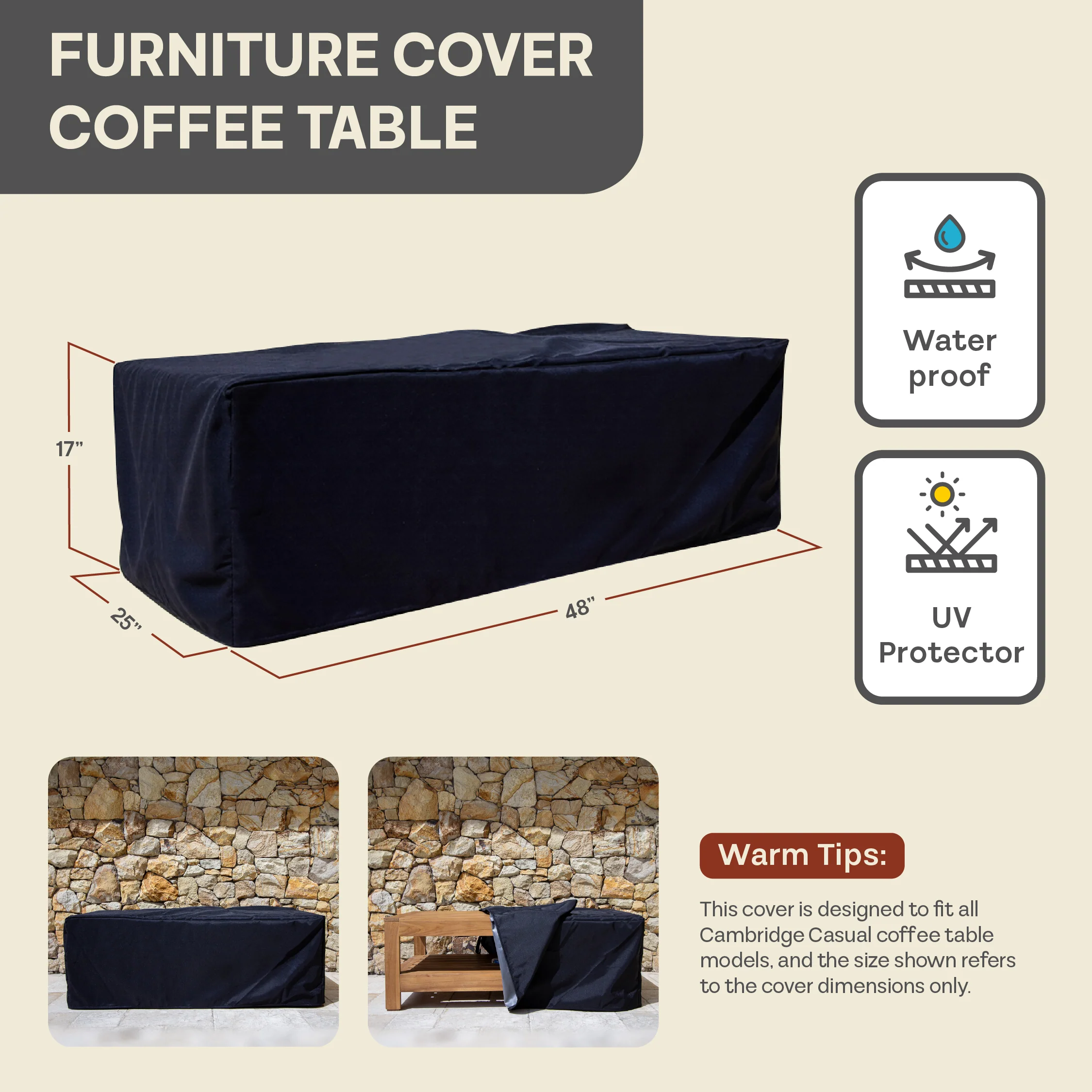 Outdoor Coffee Table Furniture Cover - Image 5
