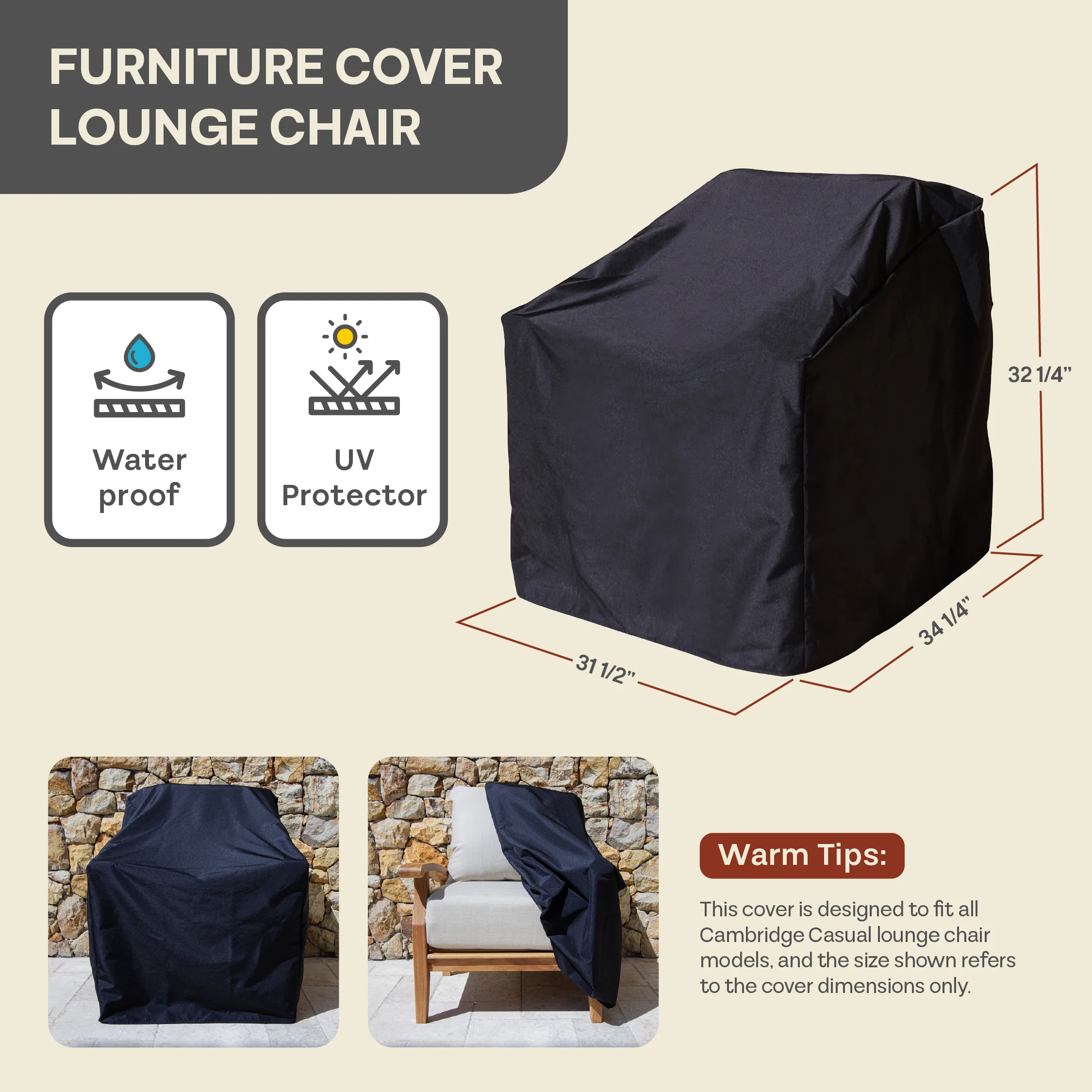 Outdoor Lounge Chair Furniture Cover - Image 5