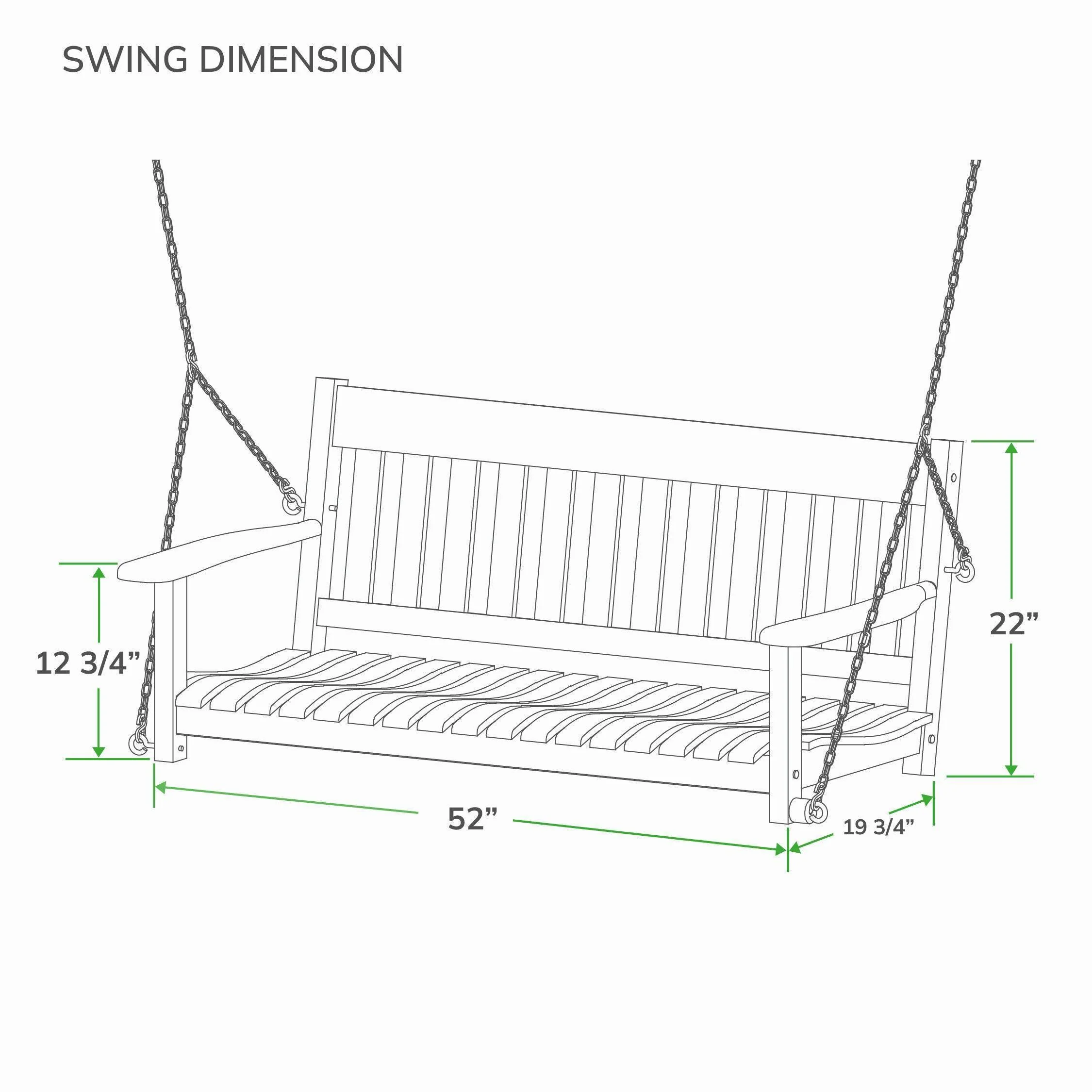 Moni Mahogany Wood White Porch Swing - Image 9