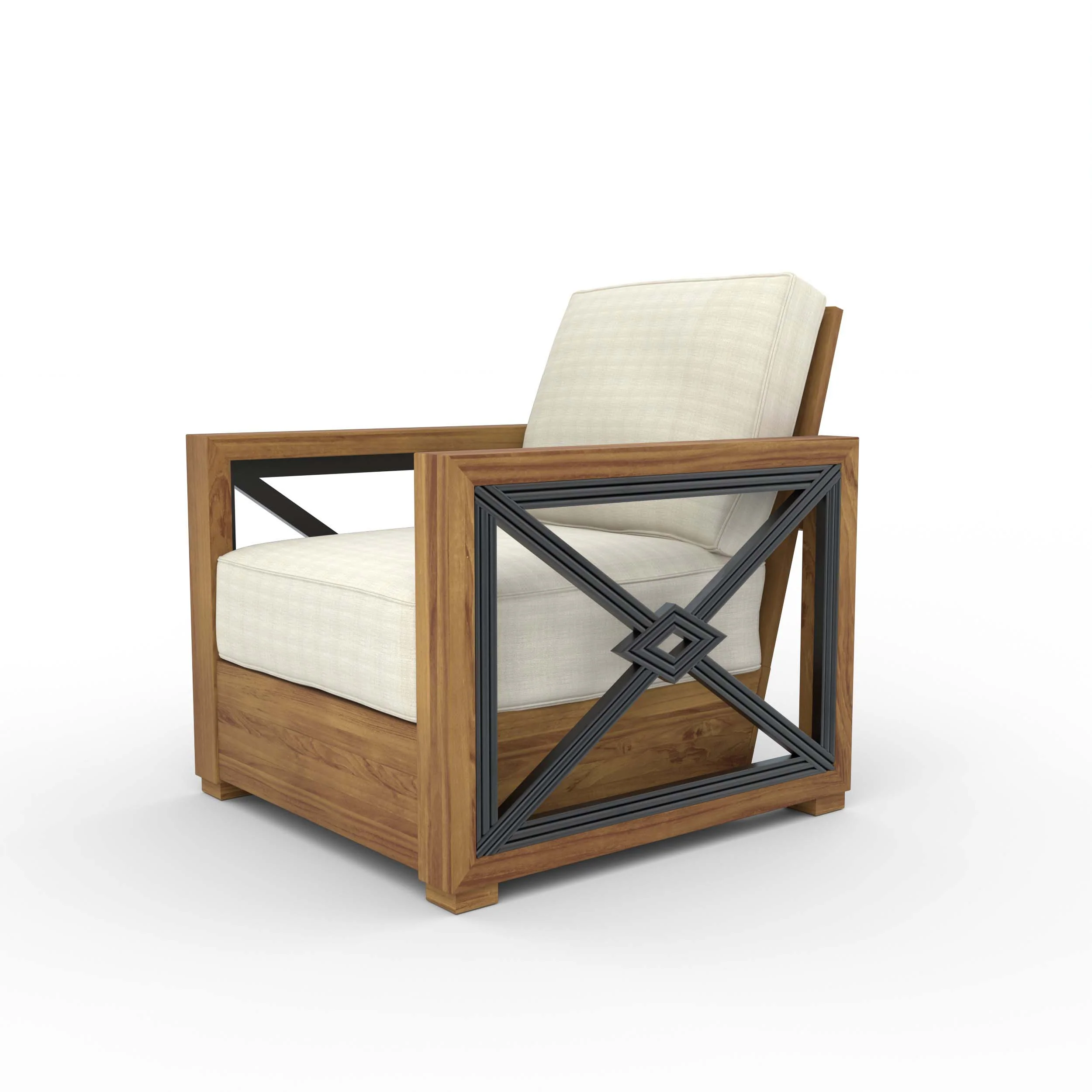 Provence Teak Outdoor Lounge Chair with Ivory Cushion - Image 18