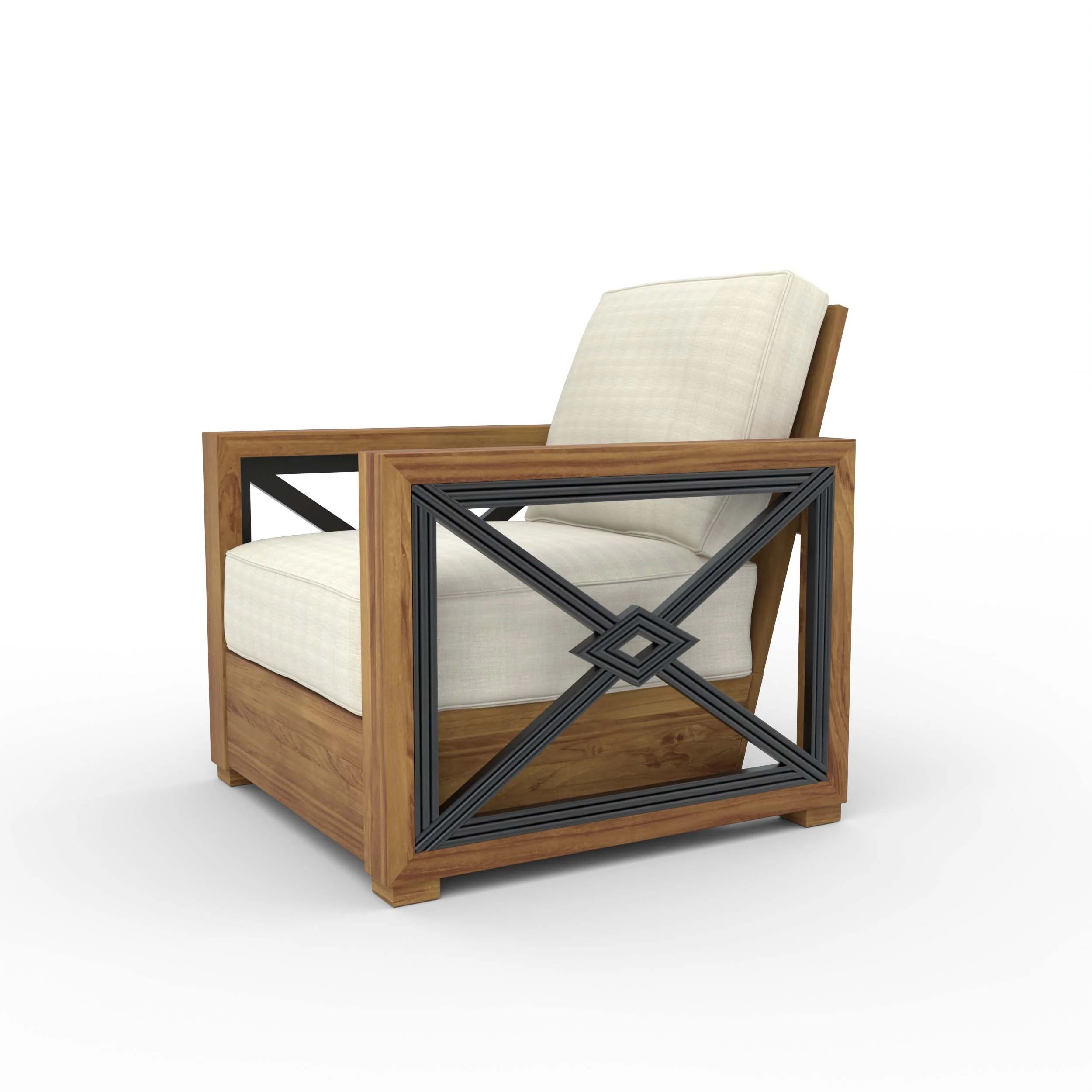 Provence Teak Outdoor Lounge Chair with Ivory Cushion - Image 19