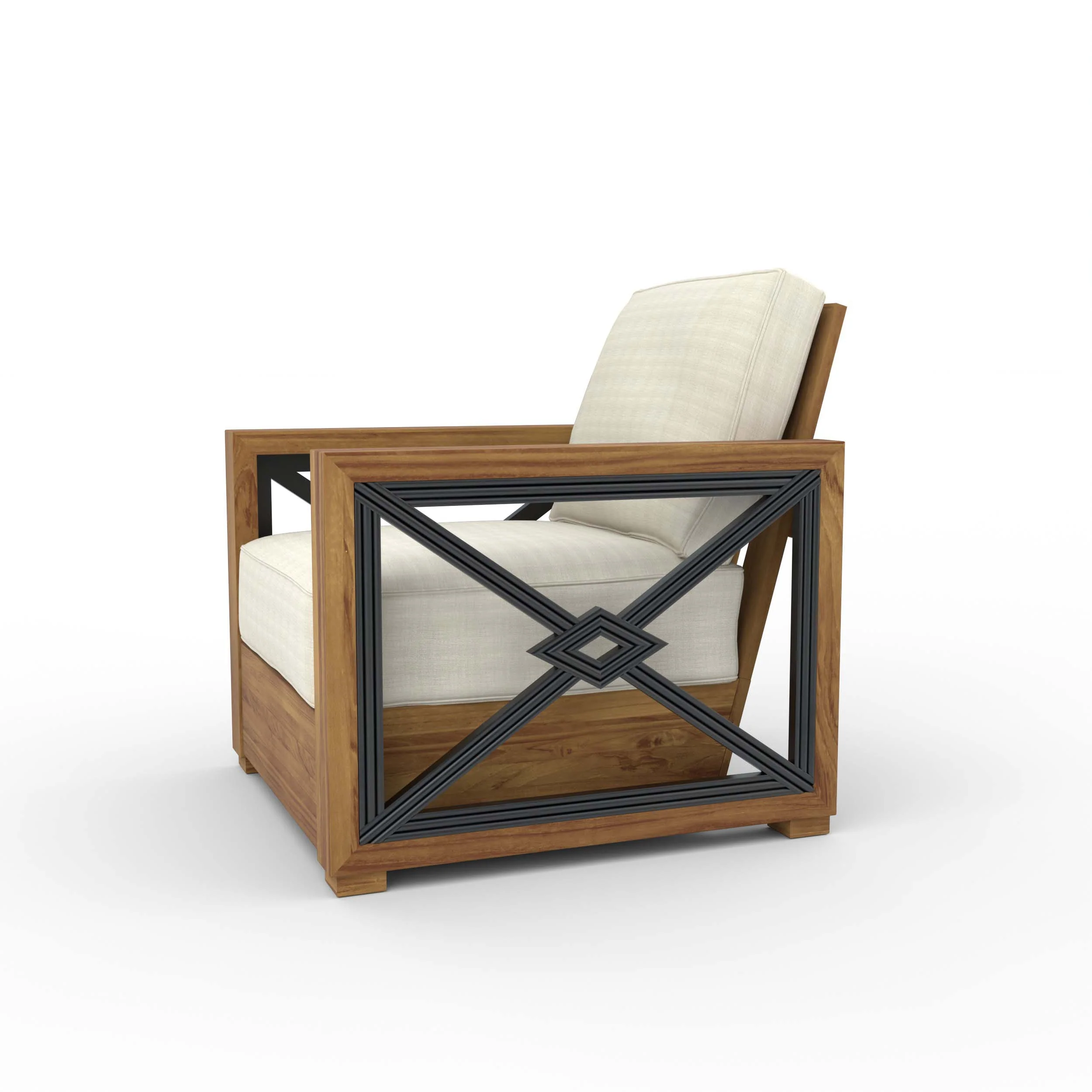 Provence Teak Outdoor Lounge Chair with Ivory Cushion - Image 20