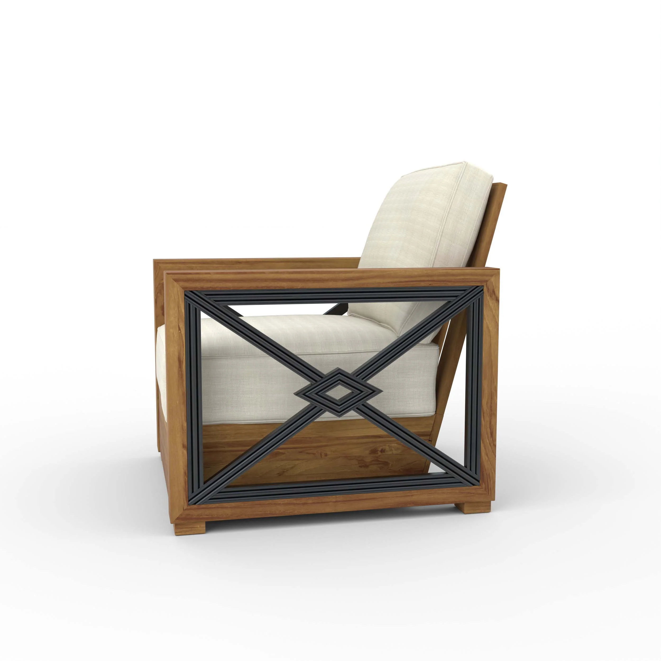 Provence Teak Outdoor Lounge Chair with Ivory Cushion - Image 21