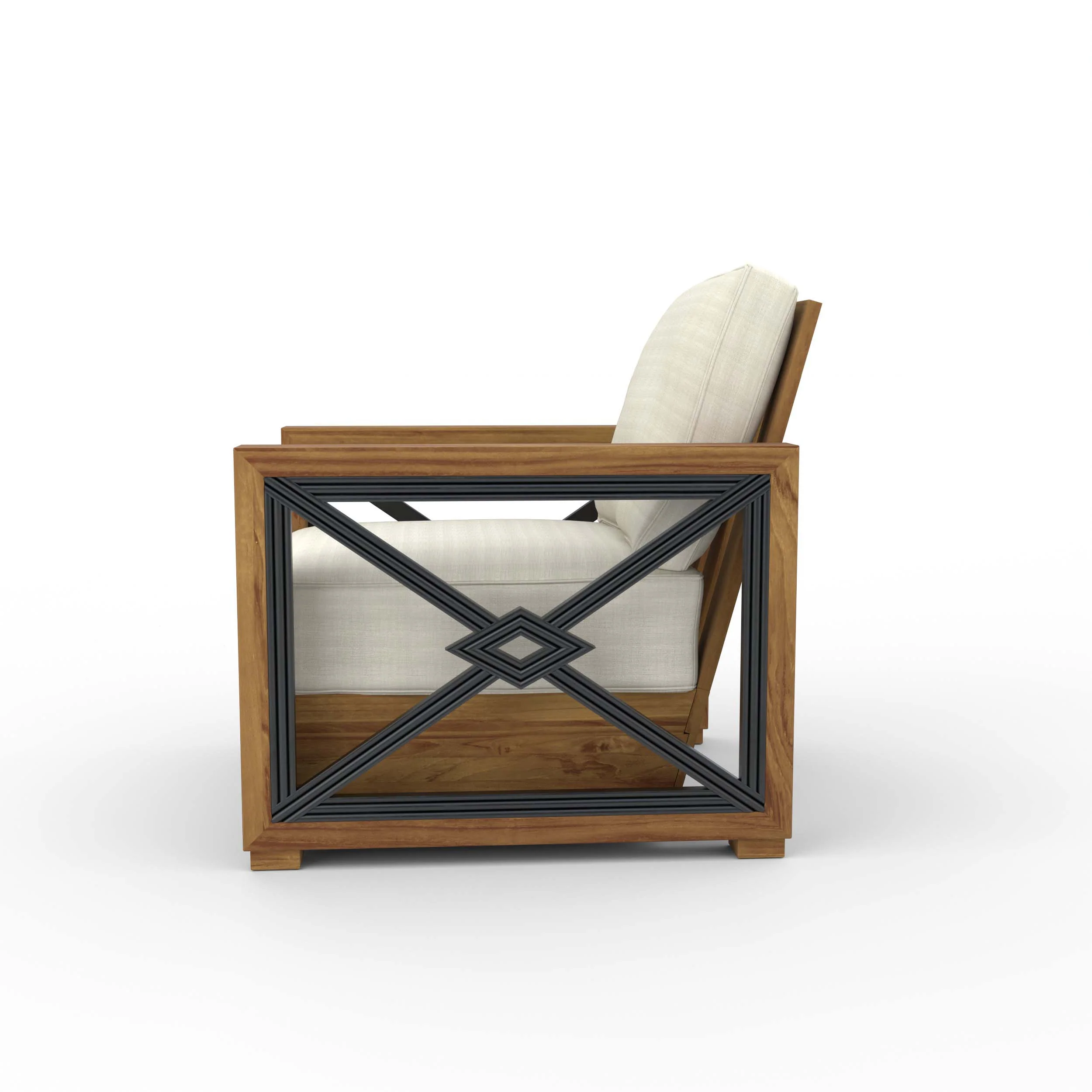 Provence Teak Outdoor Lounge Chair with Ivory Cushion - Image 22