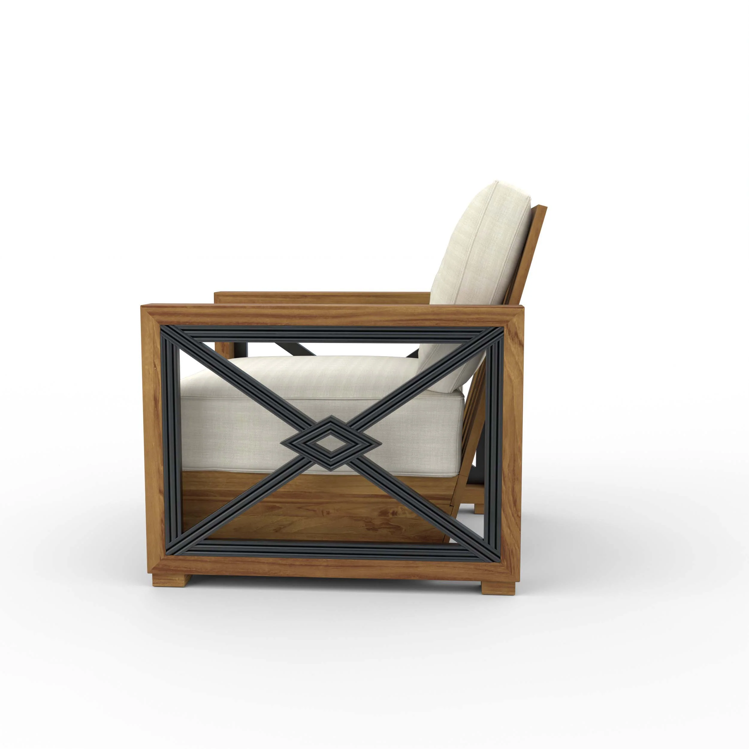 Provence Teak Outdoor Lounge Chair with Ivory Cushion - Image 23