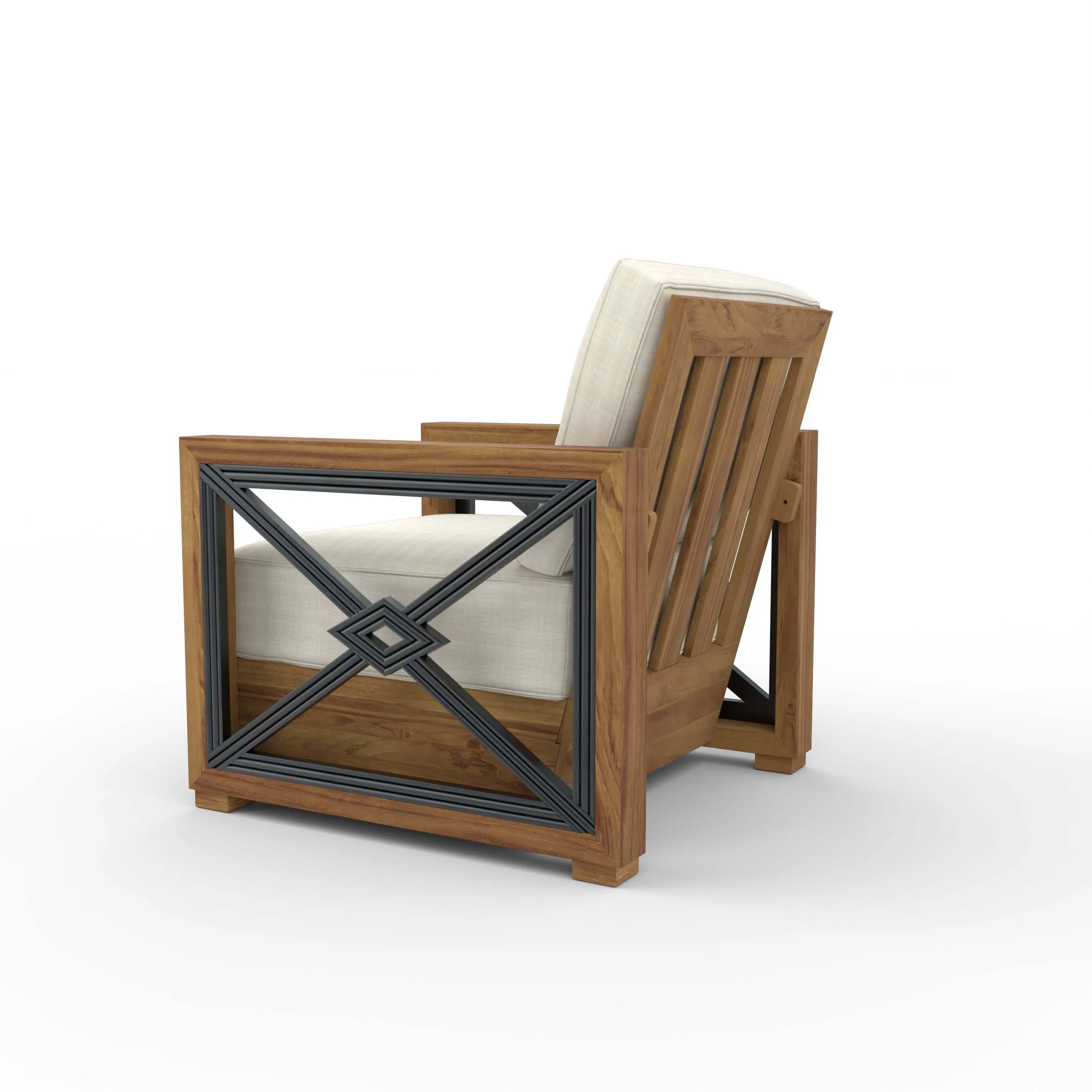 Provence Teak Outdoor Lounge Chair with Ivory Cushion - Image 26