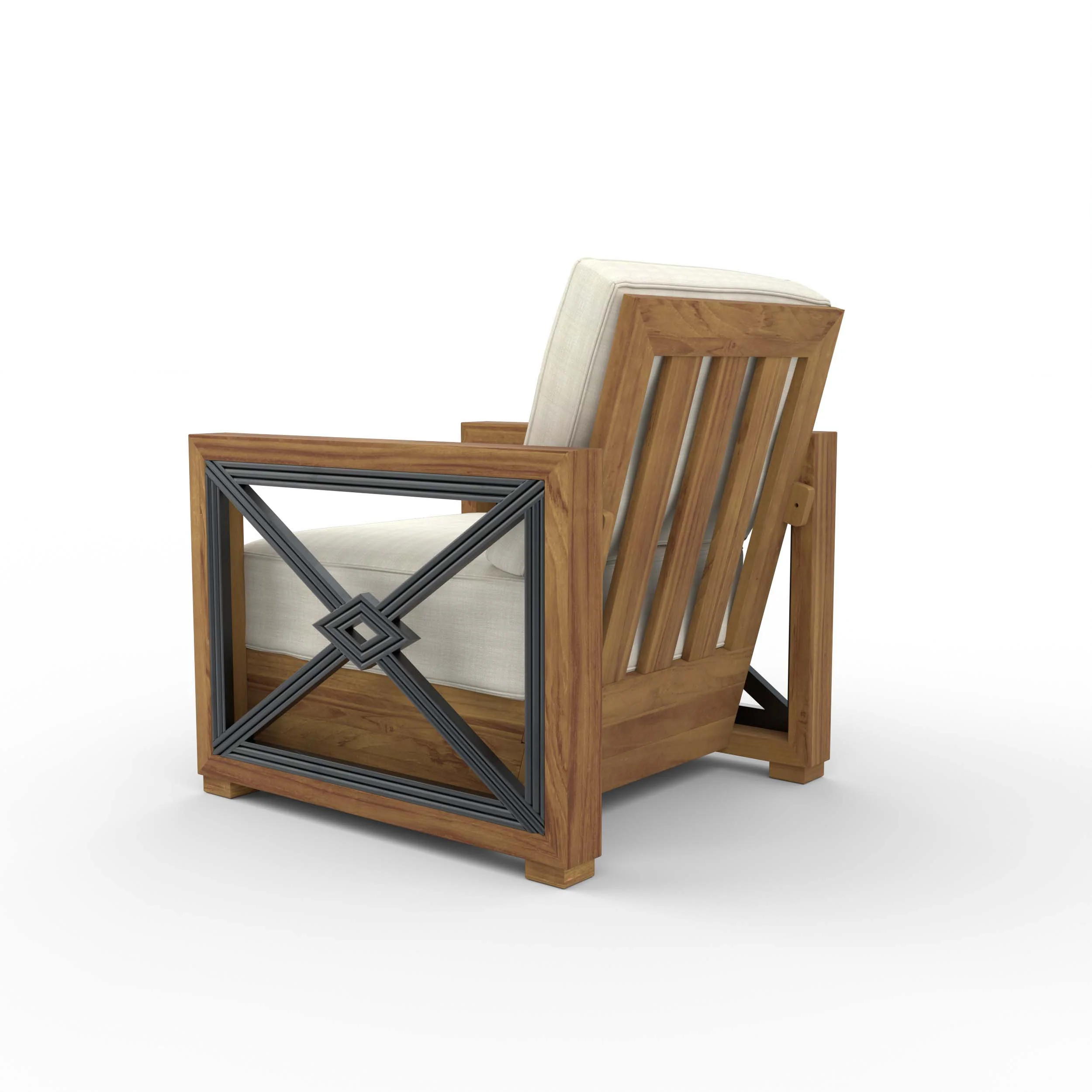 Provence Teak Outdoor Lounge Chair with Ivory Cushion - Image 27