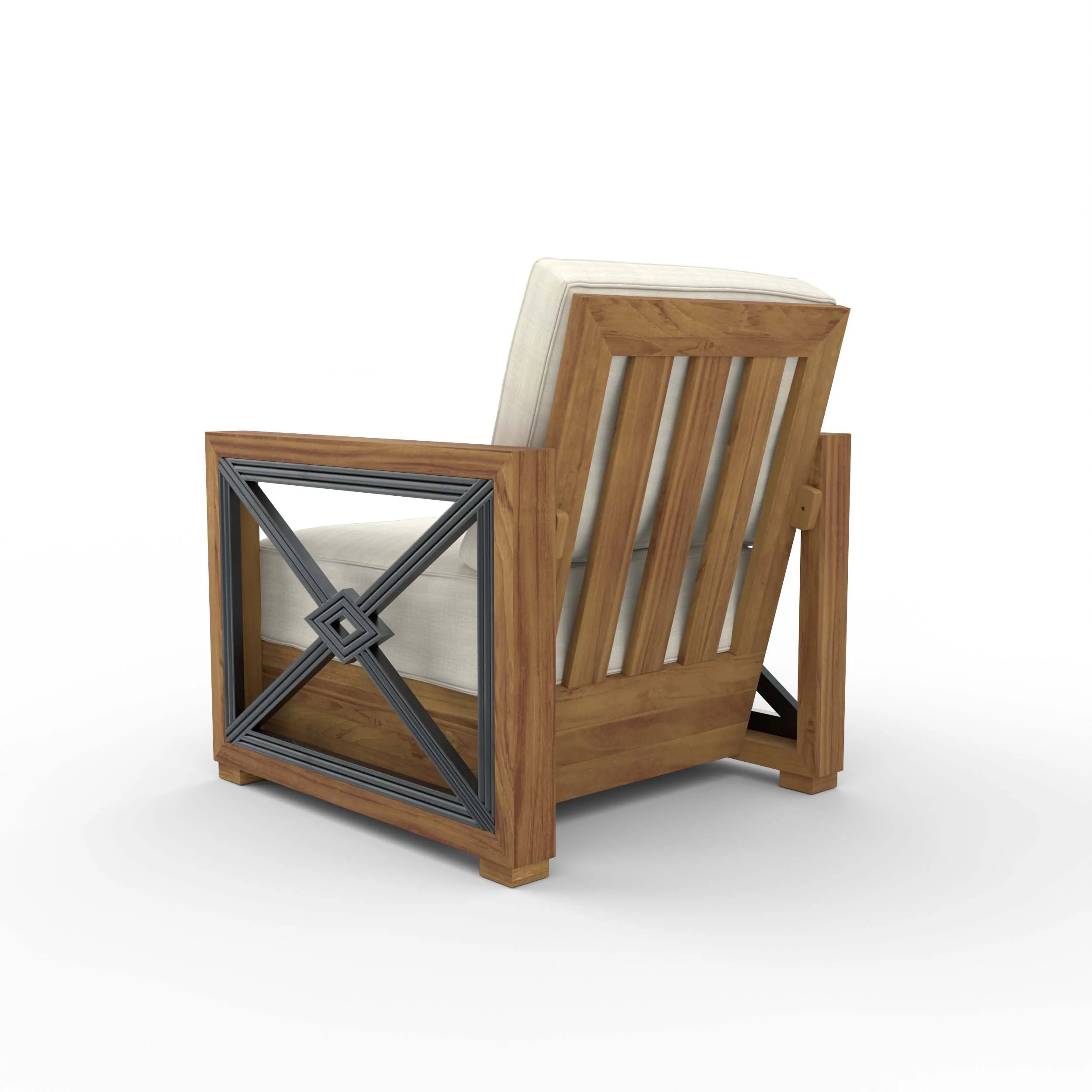 Provence Teak Outdoor Lounge Chair with Ivory Cushion - Image 28