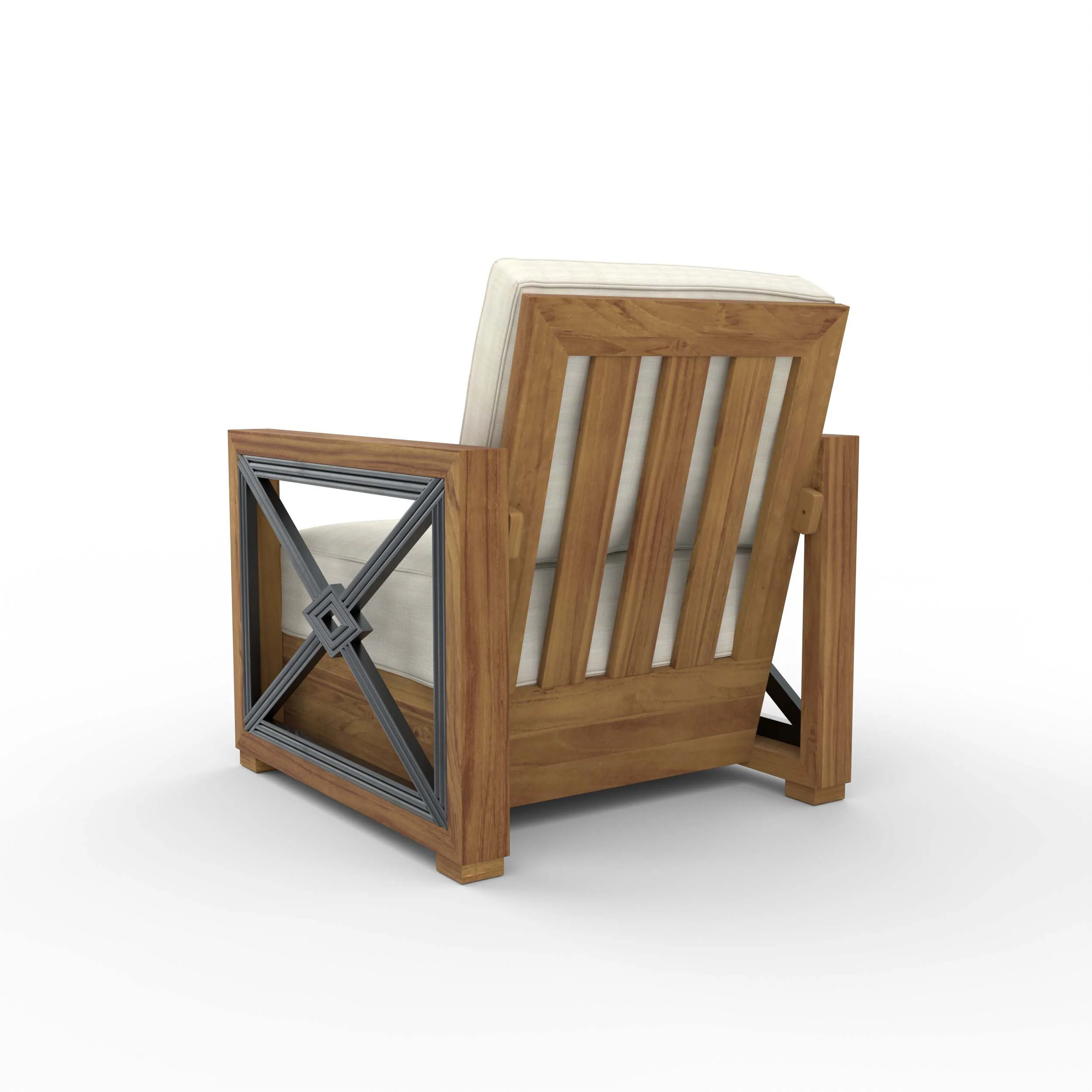 Provence Teak Outdoor Lounge Chair with Ivory Cushion - Image 29