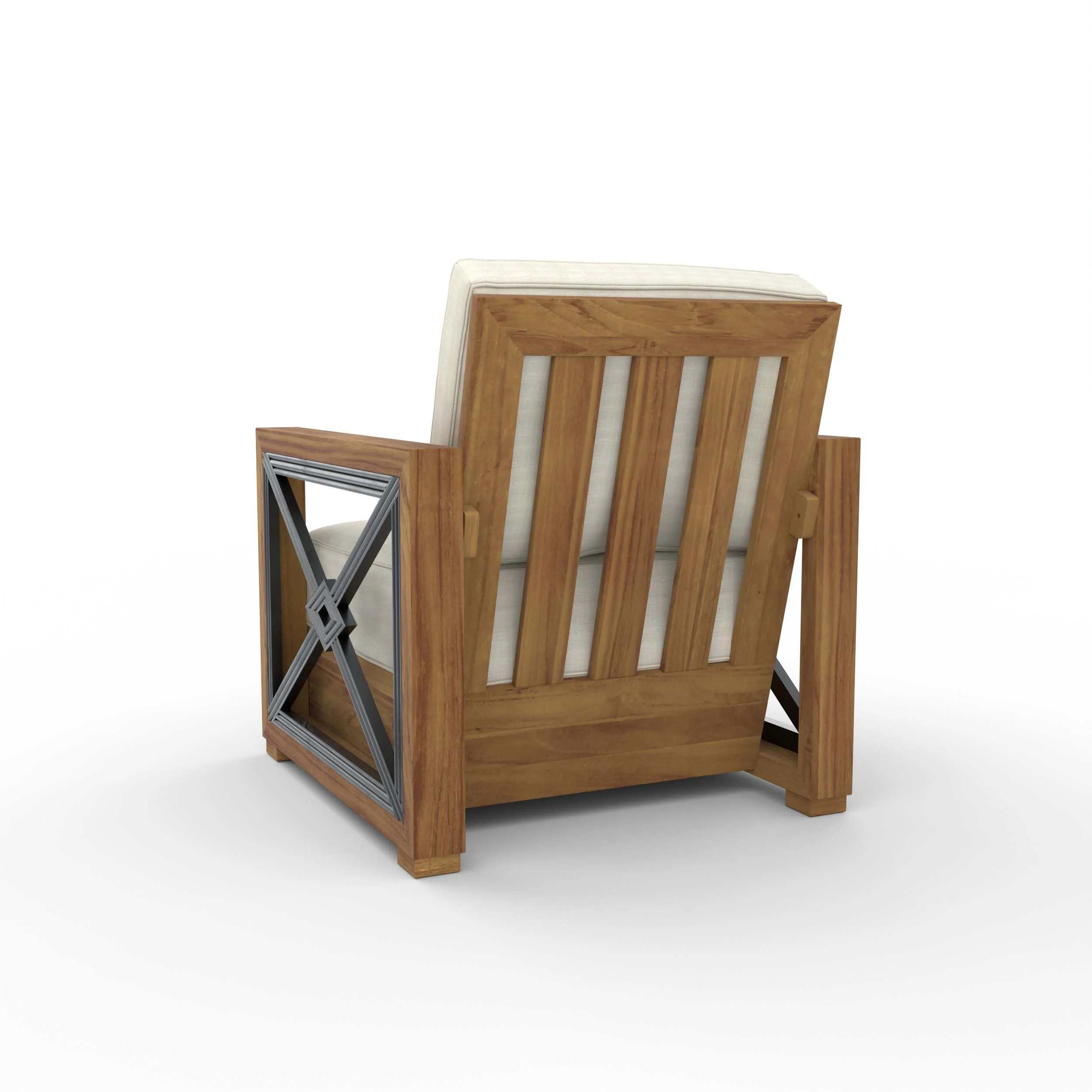 Provence Teak Outdoor Lounge Chair with Ivory Cushion - Image 30
