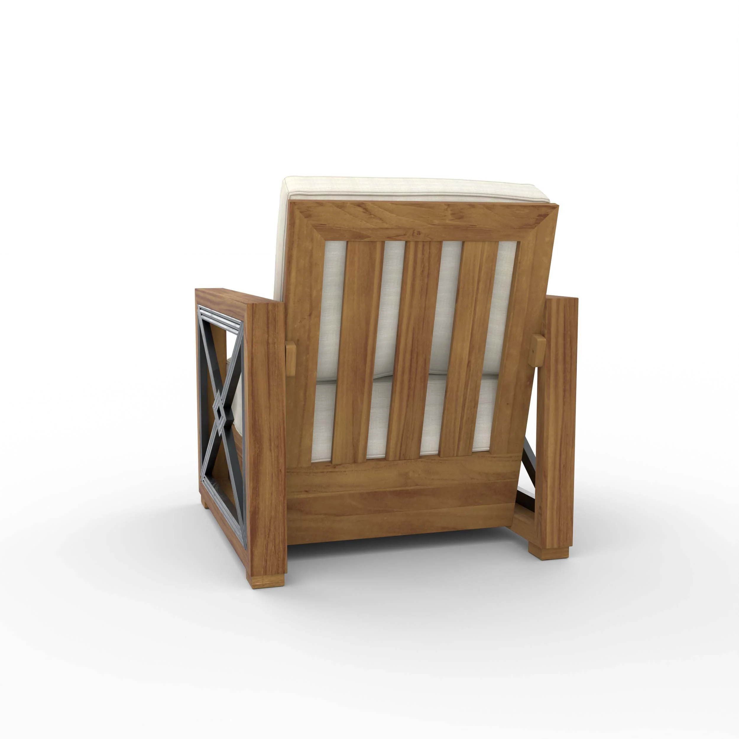 Provence Teak Outdoor Lounge Chair with Ivory Cushion - Image 31