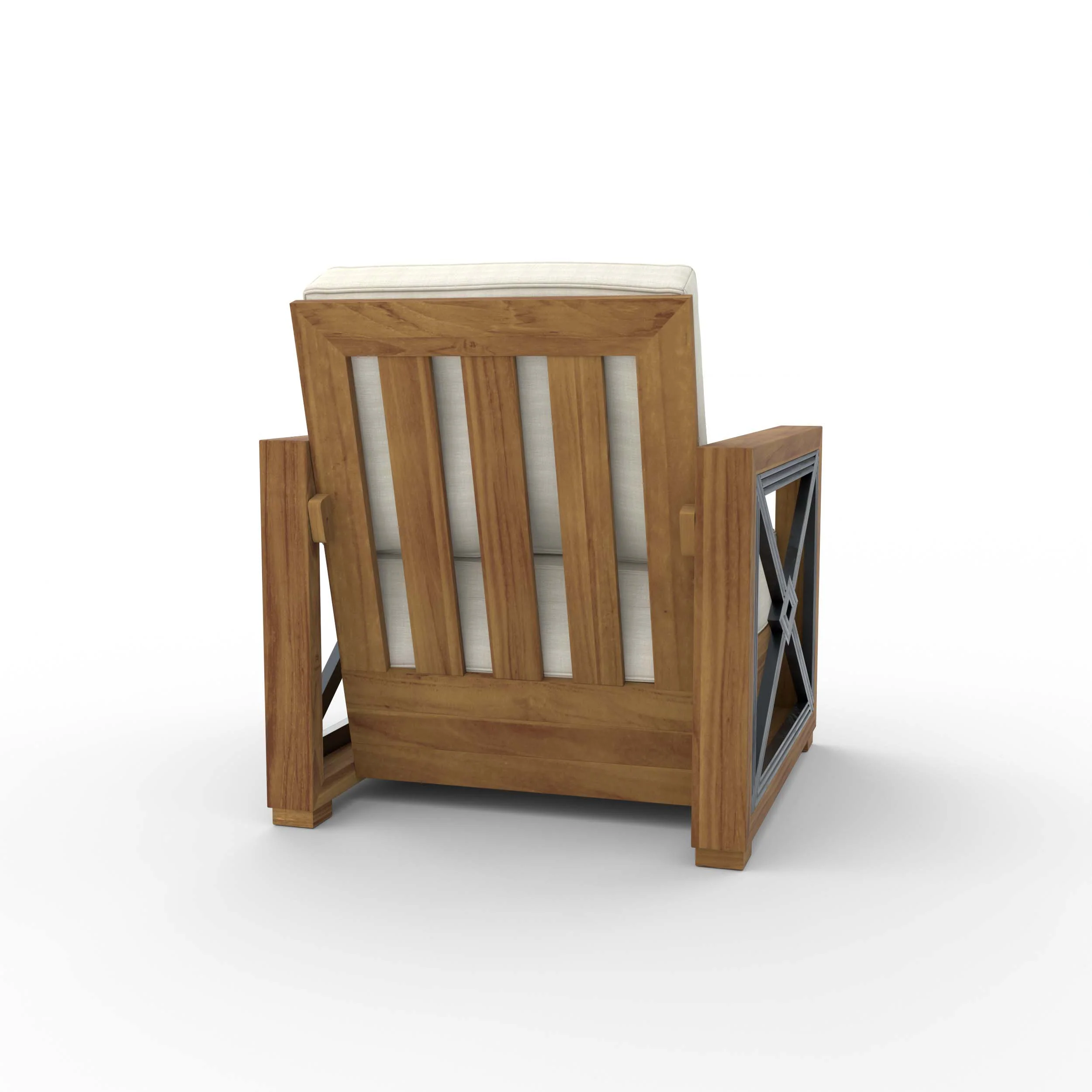 Provence Teak Outdoor Lounge Chair with Ivory Cushion - Image 35