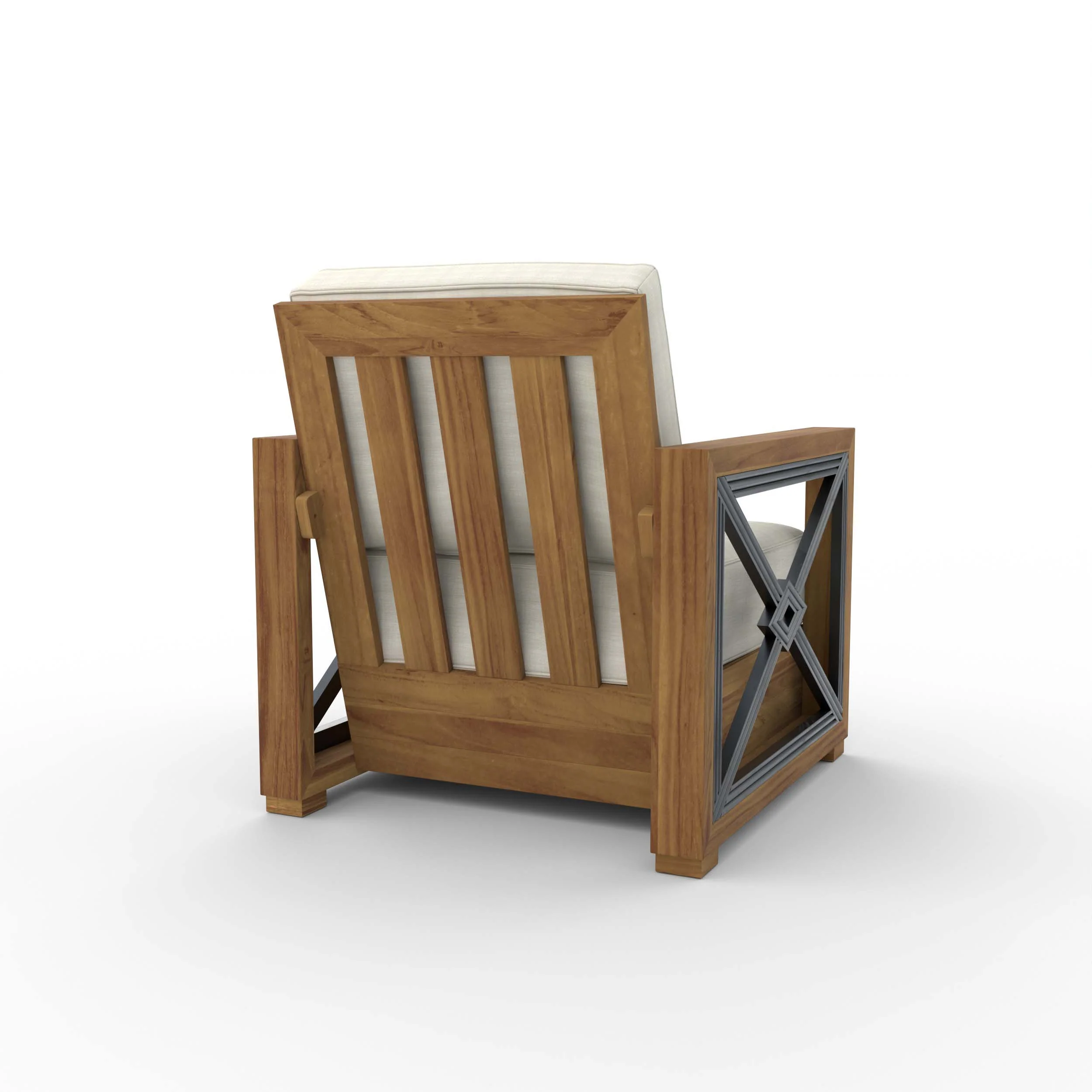 Provence Teak Outdoor Lounge Chair with Ivory Cushion - Image 36
