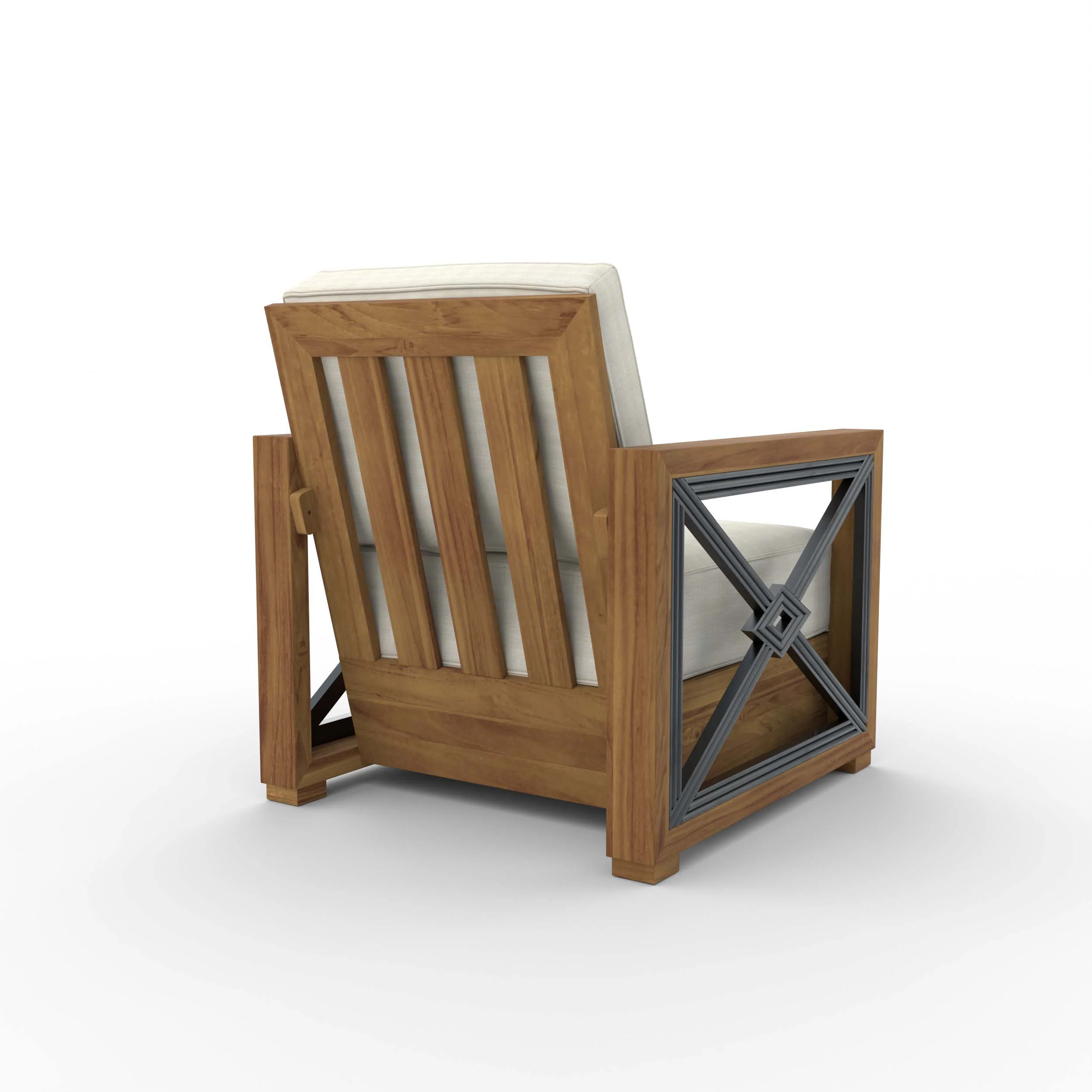 Provence Teak Outdoor Lounge Chair with Ivory Cushion - Image 37