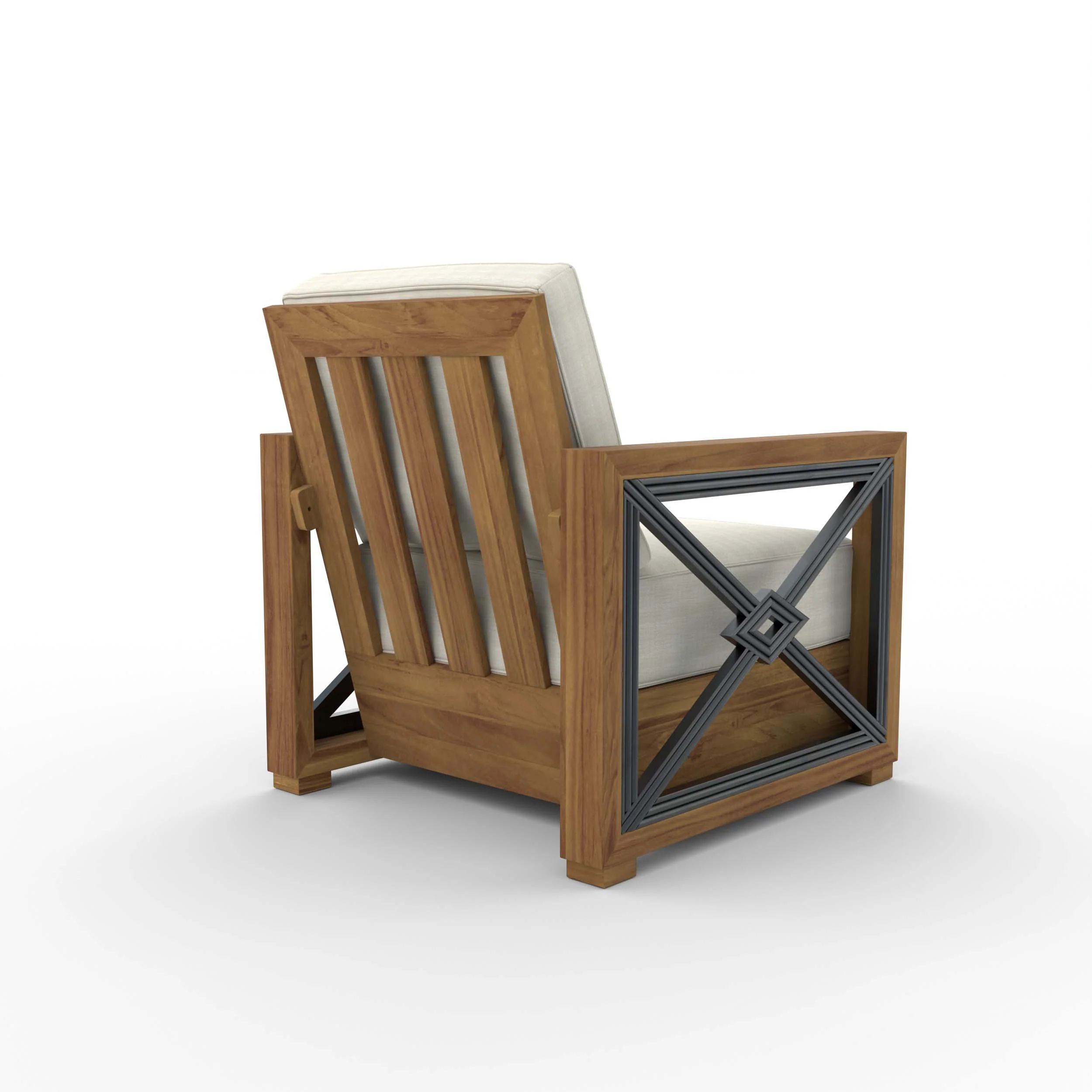 Provence Teak Outdoor Lounge Chair with Ivory Cushion - Image 38