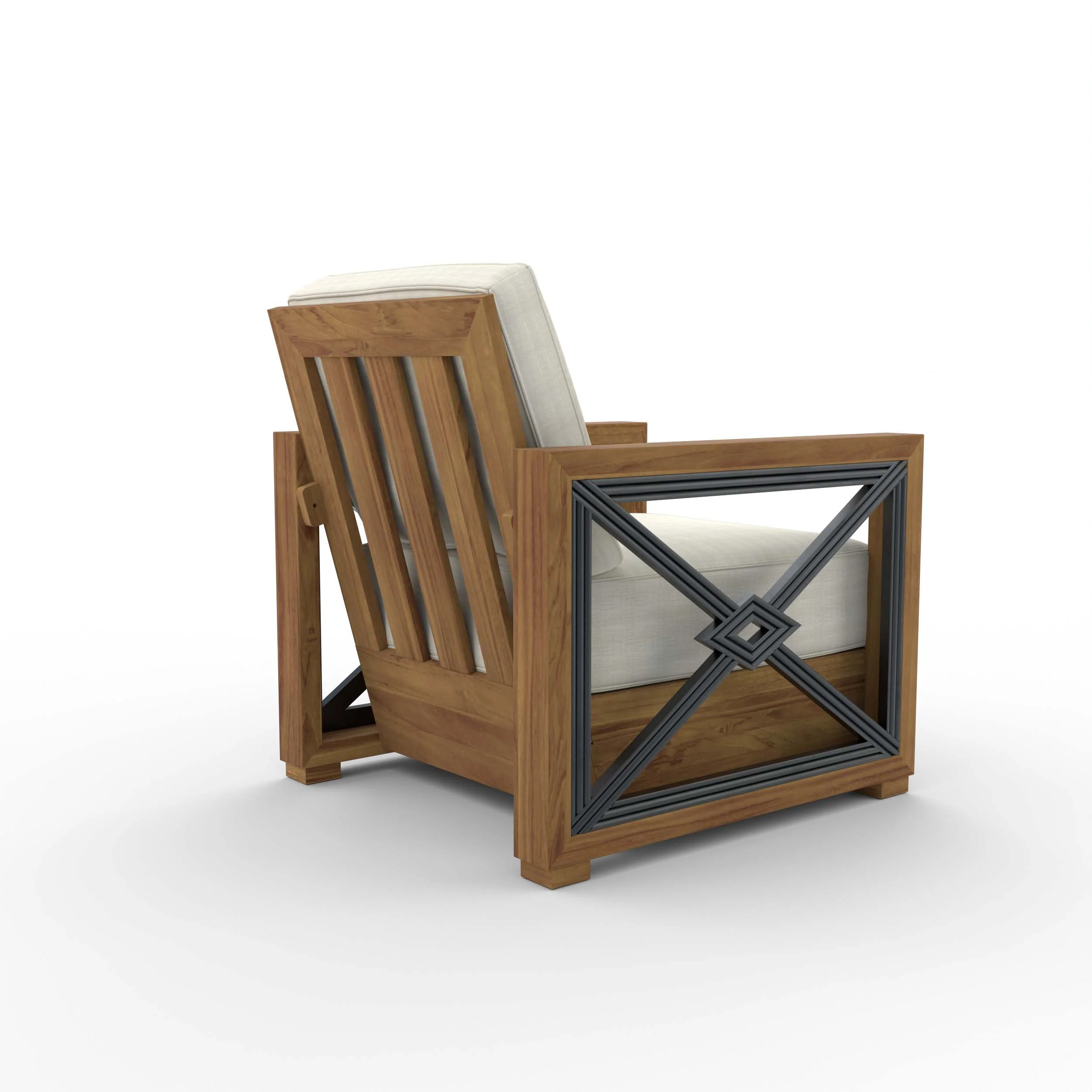 Provence Teak Outdoor Lounge Chair with Ivory Cushion - Image 39