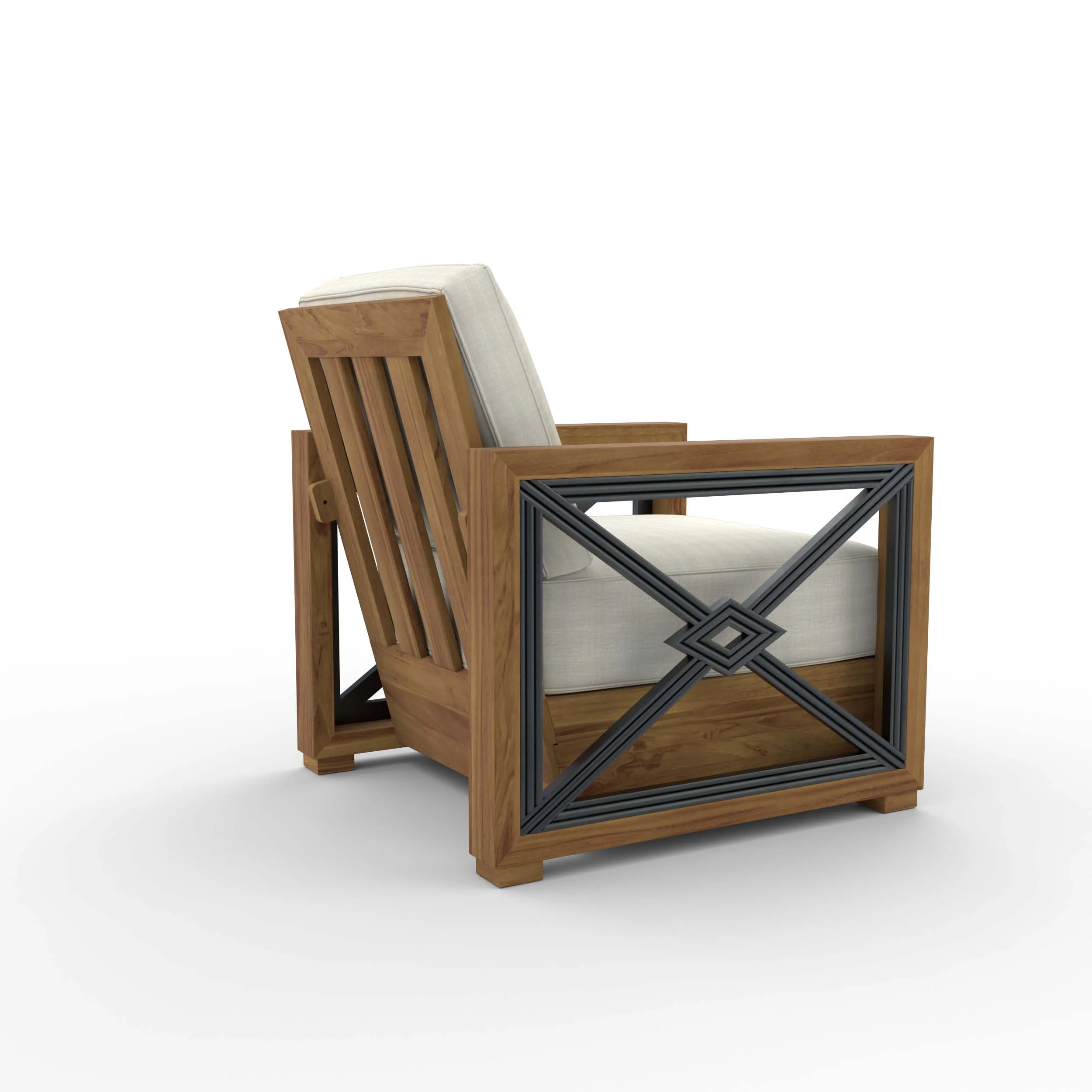 Provence Teak Outdoor Lounge Chair with Ivory Cushion - Image 40