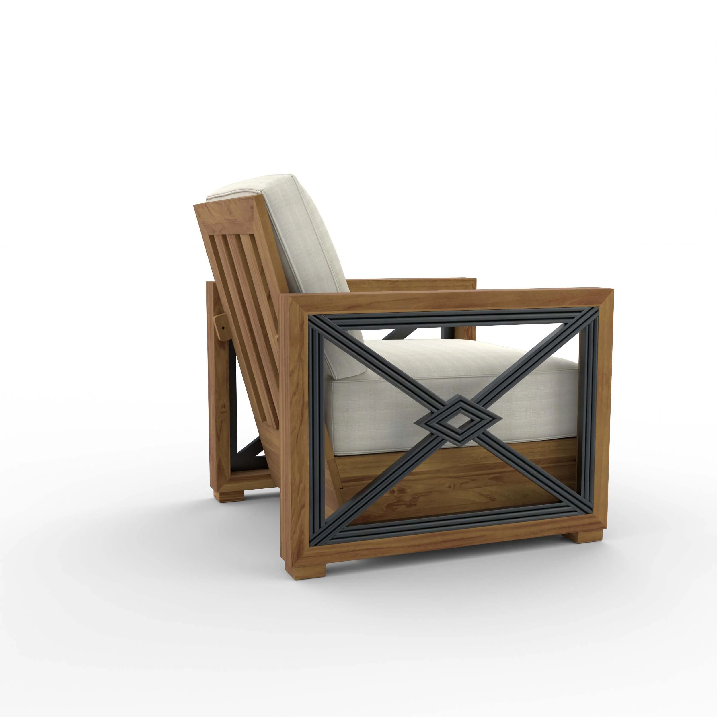 Provence Teak Outdoor Lounge Chair with Ivory Cushion - Image 41