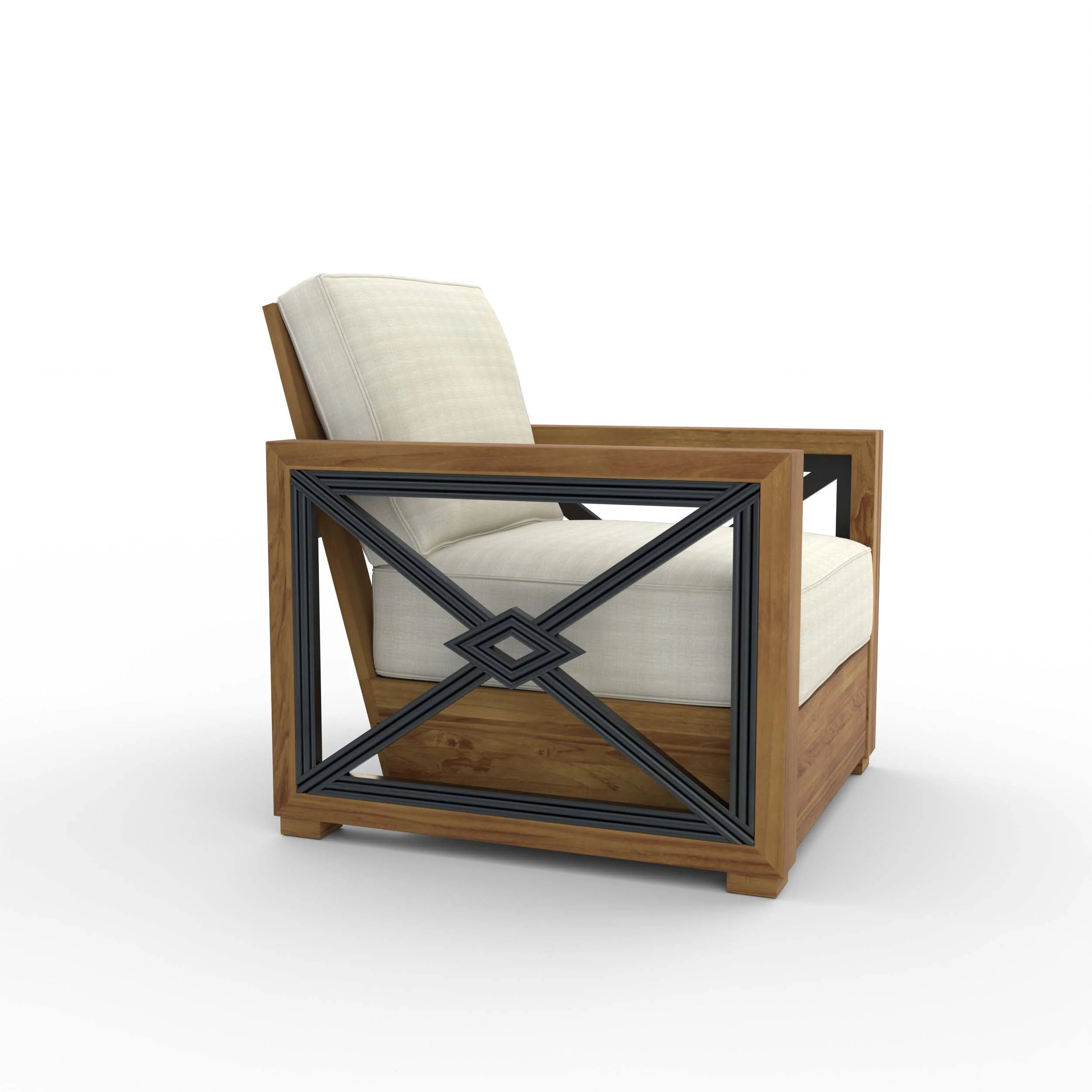 Provence Teak Outdoor Lounge Chair with Ivory Cushion - Image 46